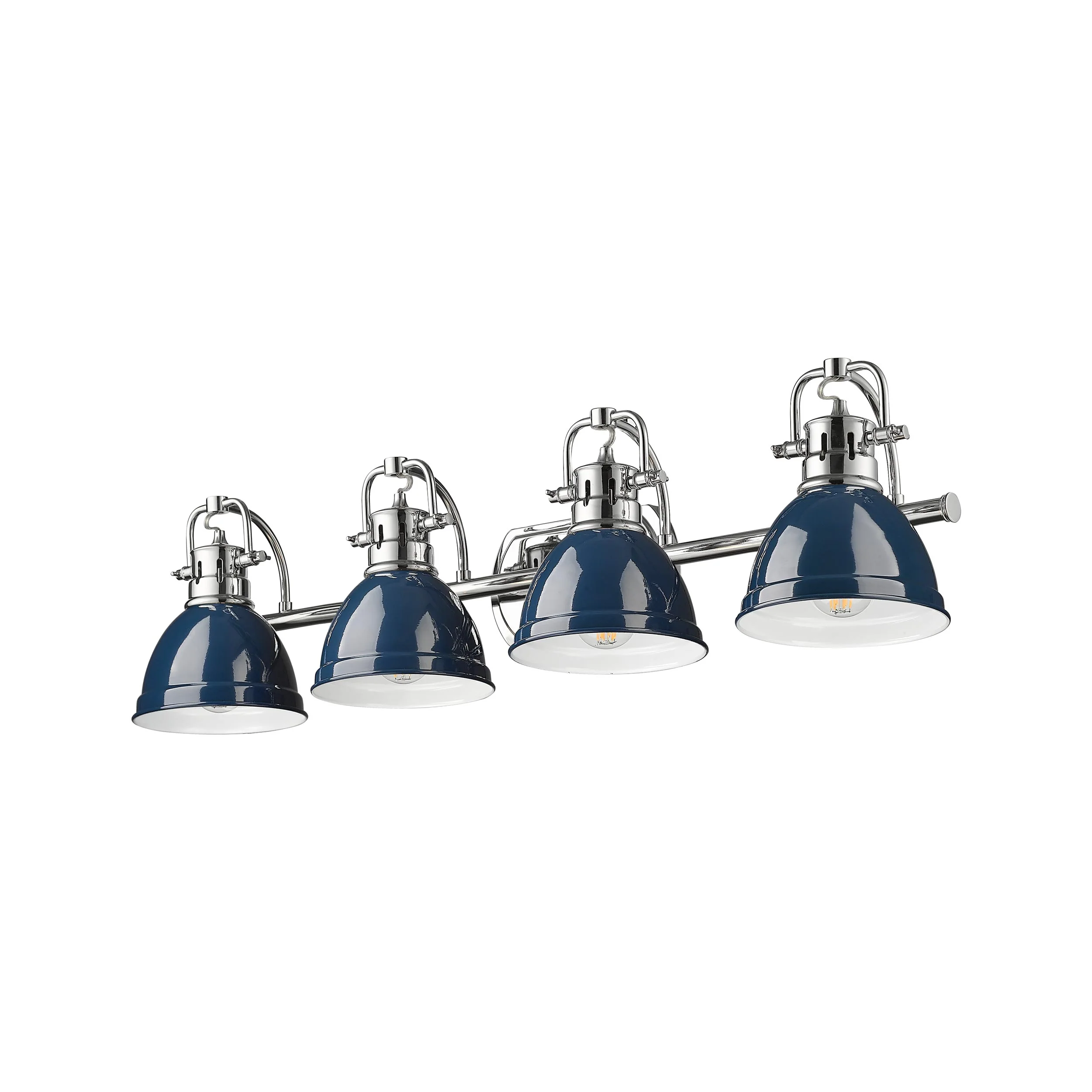 Duncan 4-light Vanity in Chrome and Navy Blue shade - Image 3