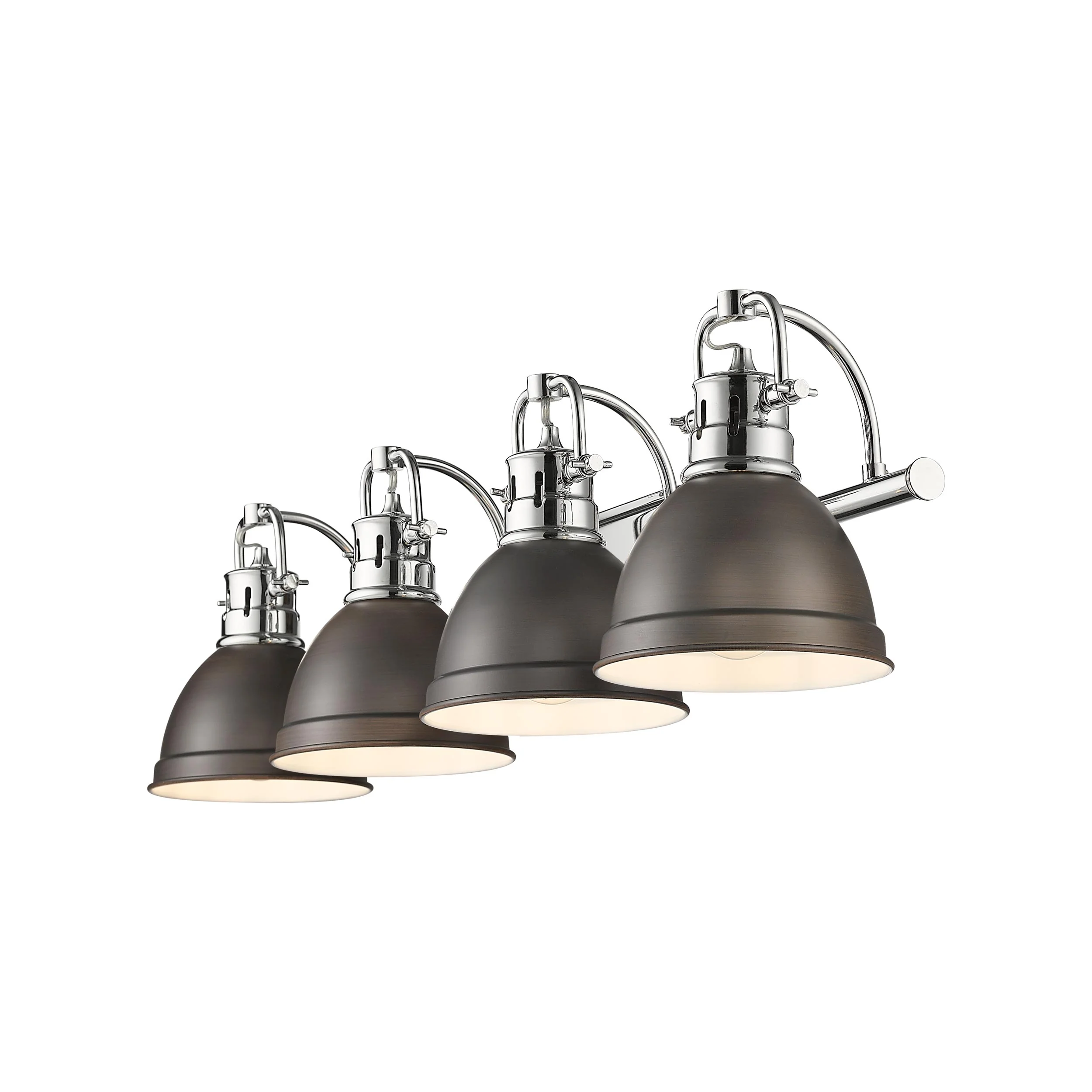 Duncan 4-light Vanity in Chrome and Rubbed Bronze shade - Image 2