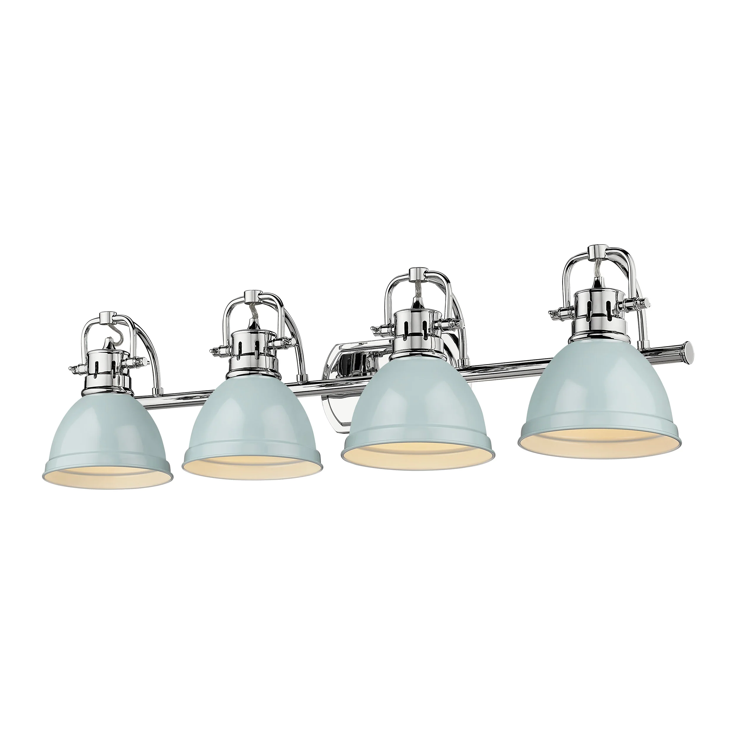 Duncan 4-light Vanity in Chrome and Seafoam shade