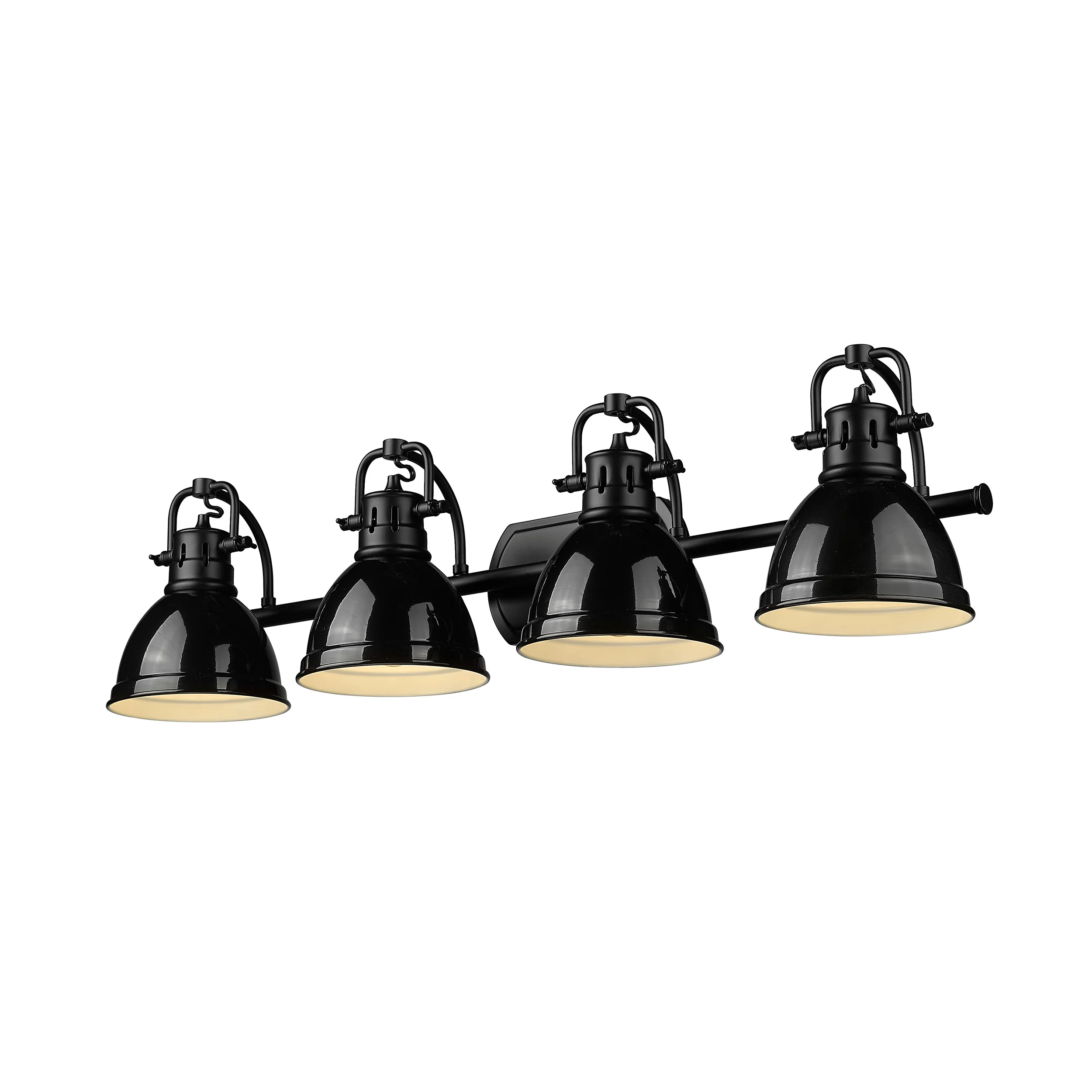 Duncan 4-light Vanity in Matte Black and Black shade