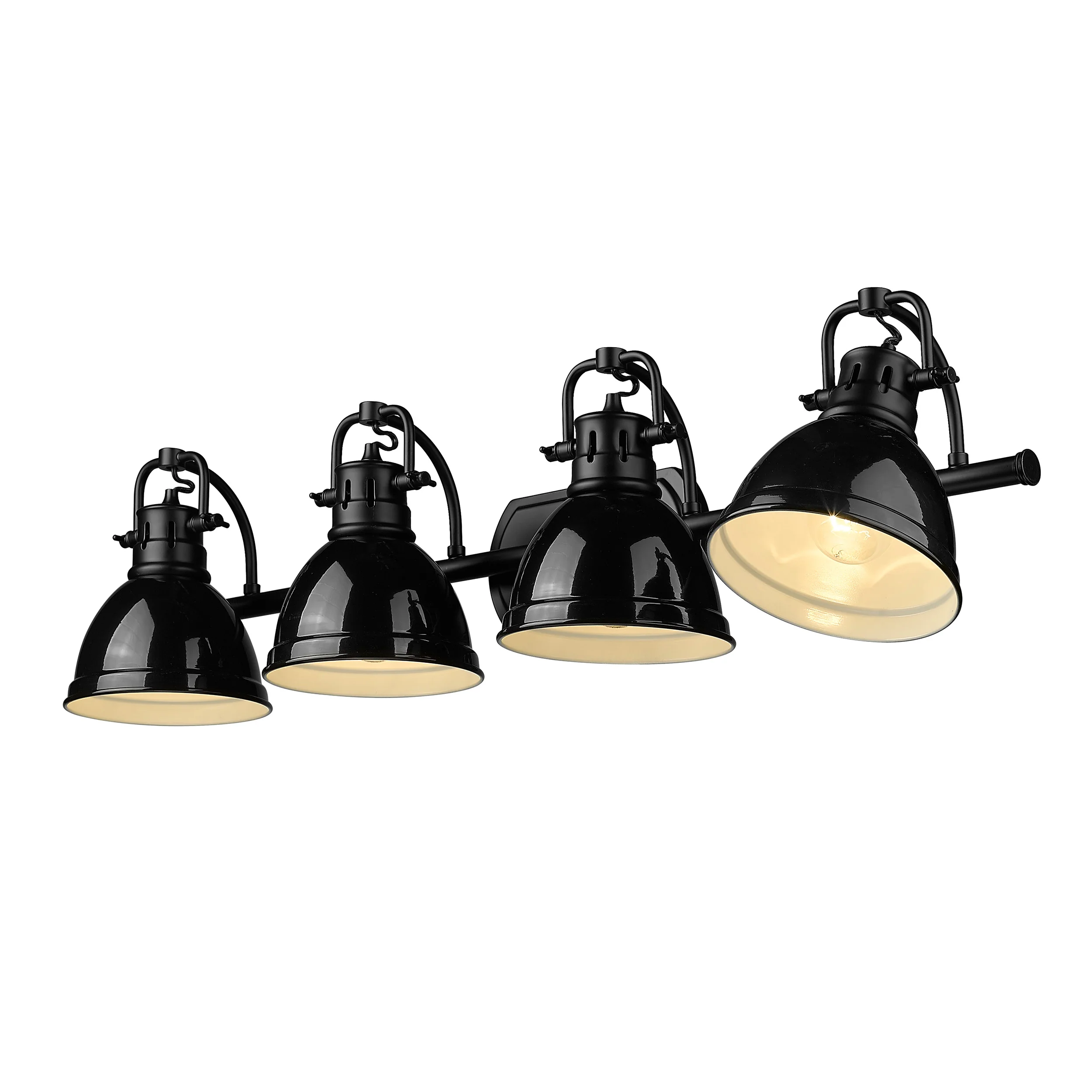 Duncan 4-light Vanity in Matte Black and Black shade - Image 2