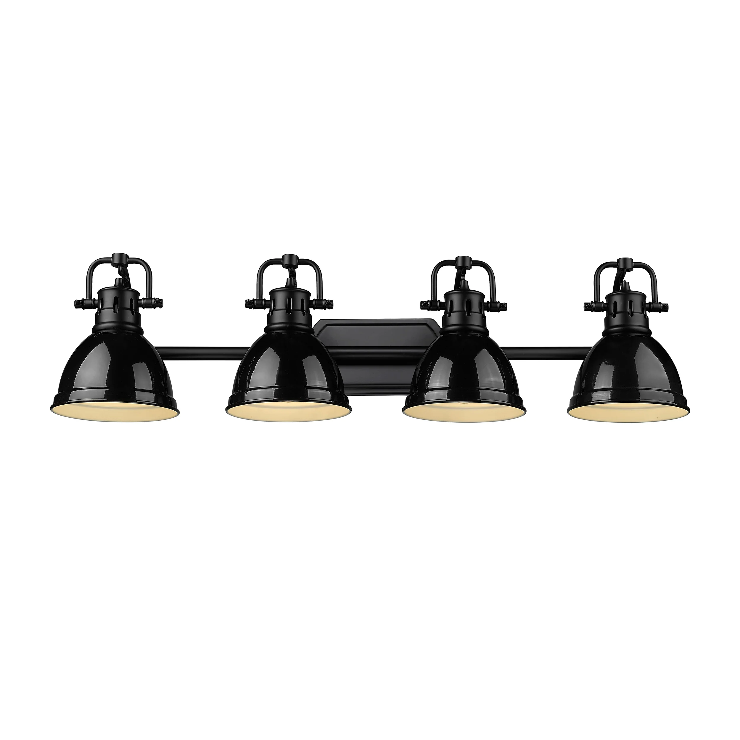 Duncan 4-light Vanity in Matte Black and Black shade - Image 3