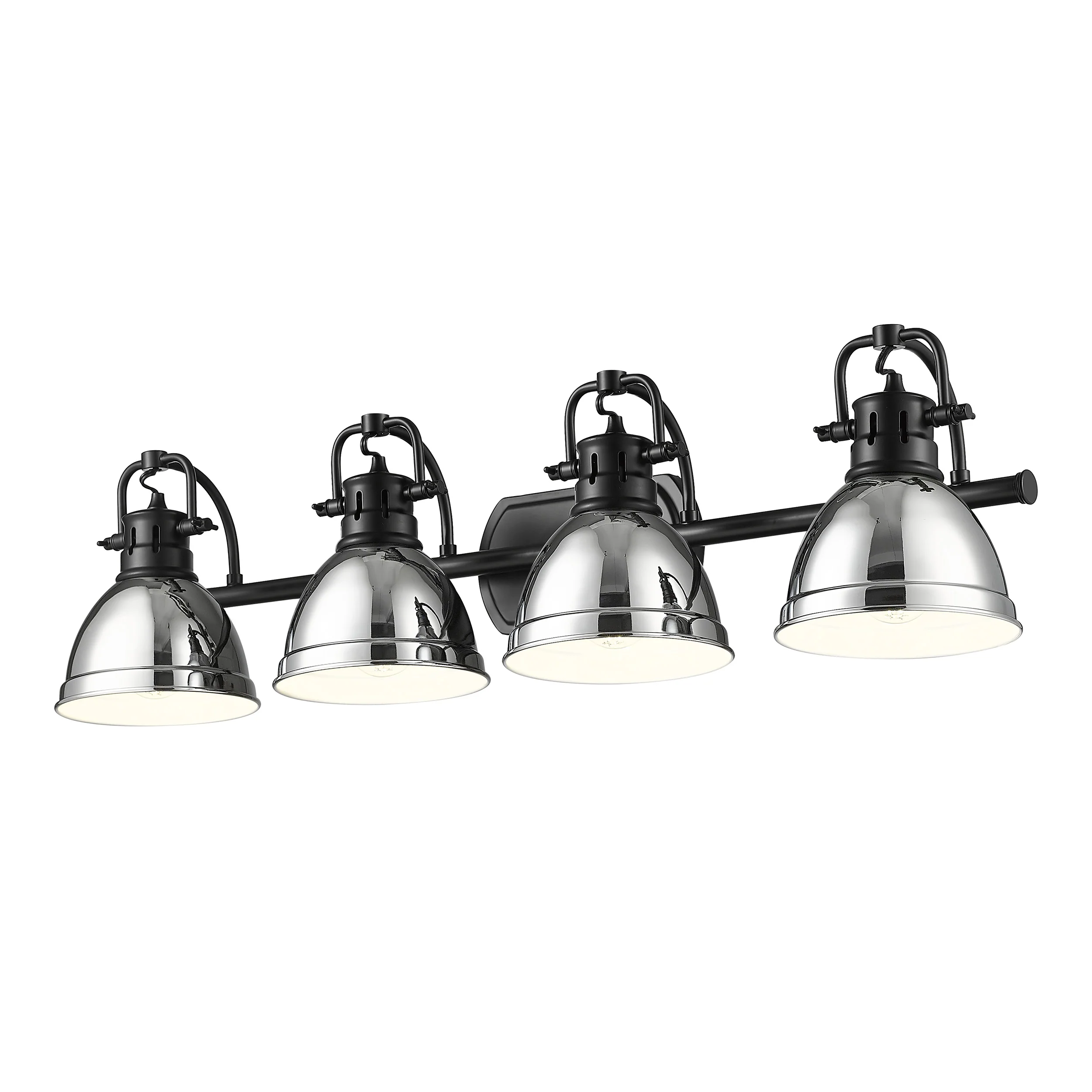 Duncan 4-light Vanity in Matte Black and Chrome shade