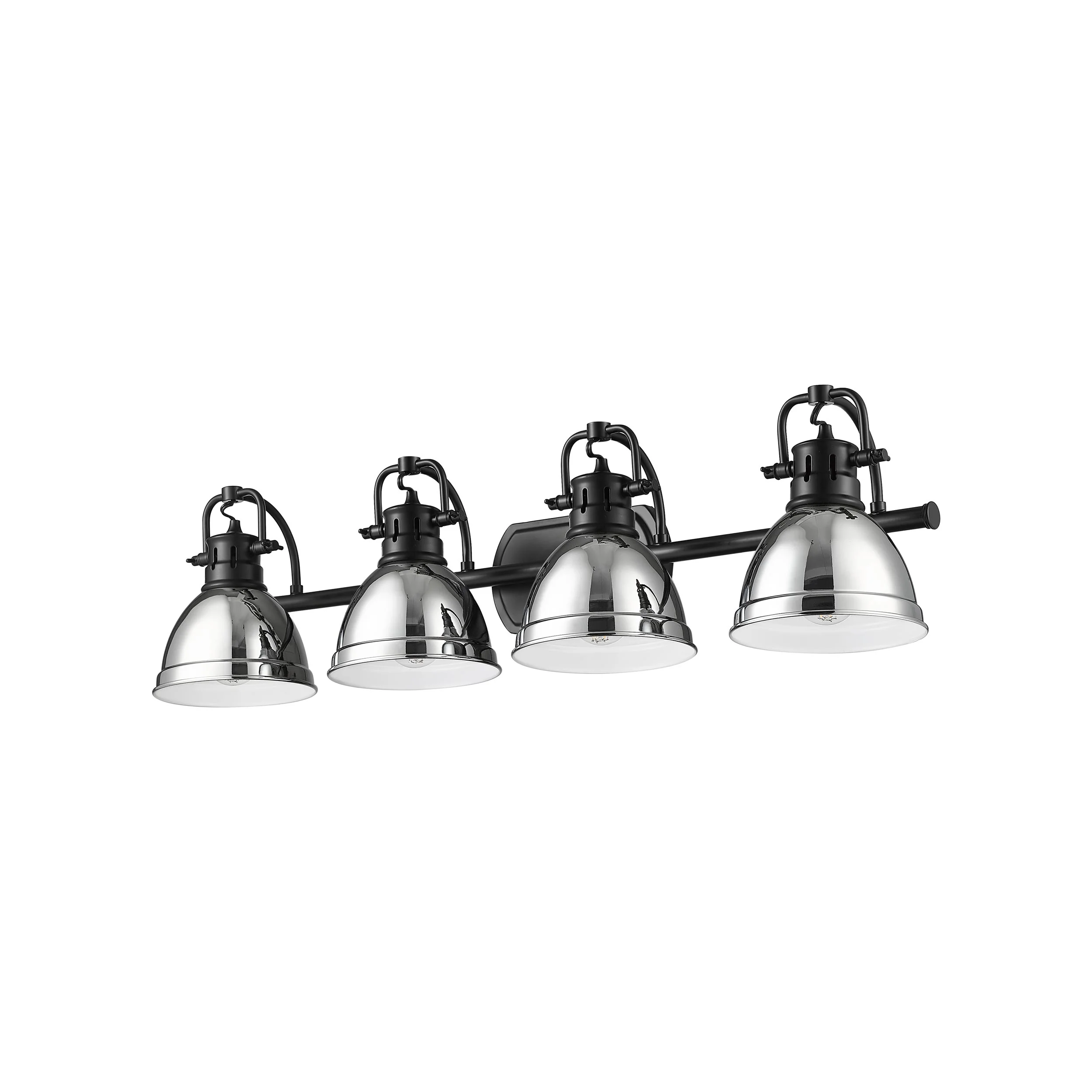 Duncan 4-light Vanity in Matte Black and Chrome shade - Image 3