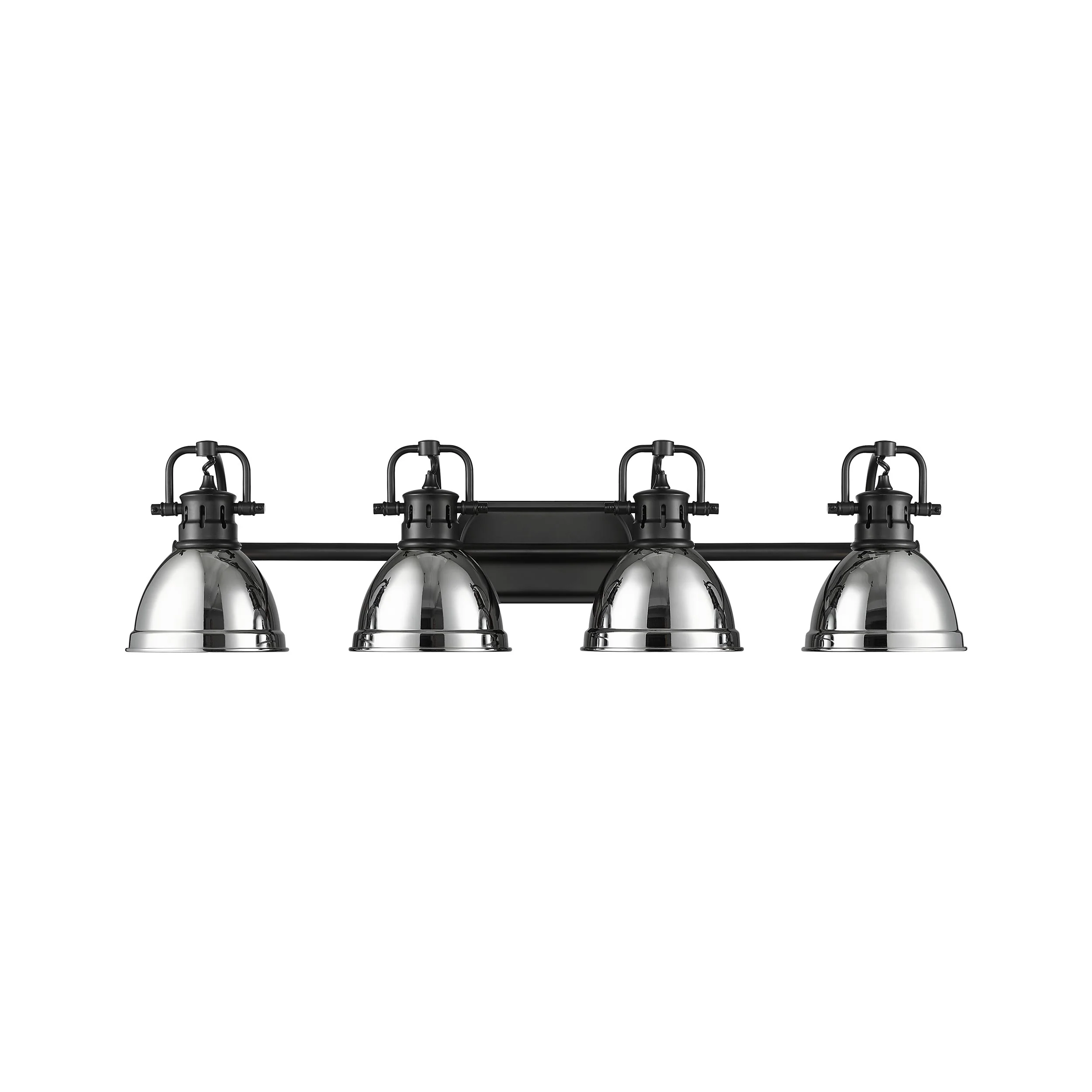 Duncan 4-light Vanity in Matte Black and Chrome shade - Image 5