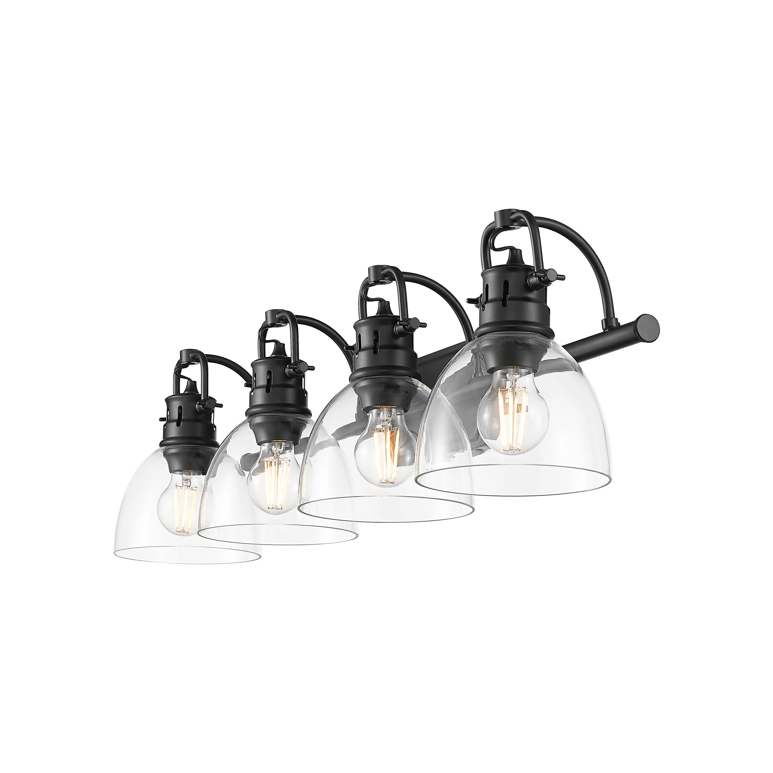 Duncan 4-light Vanity in Matte Black and Clear Glass - Image 2