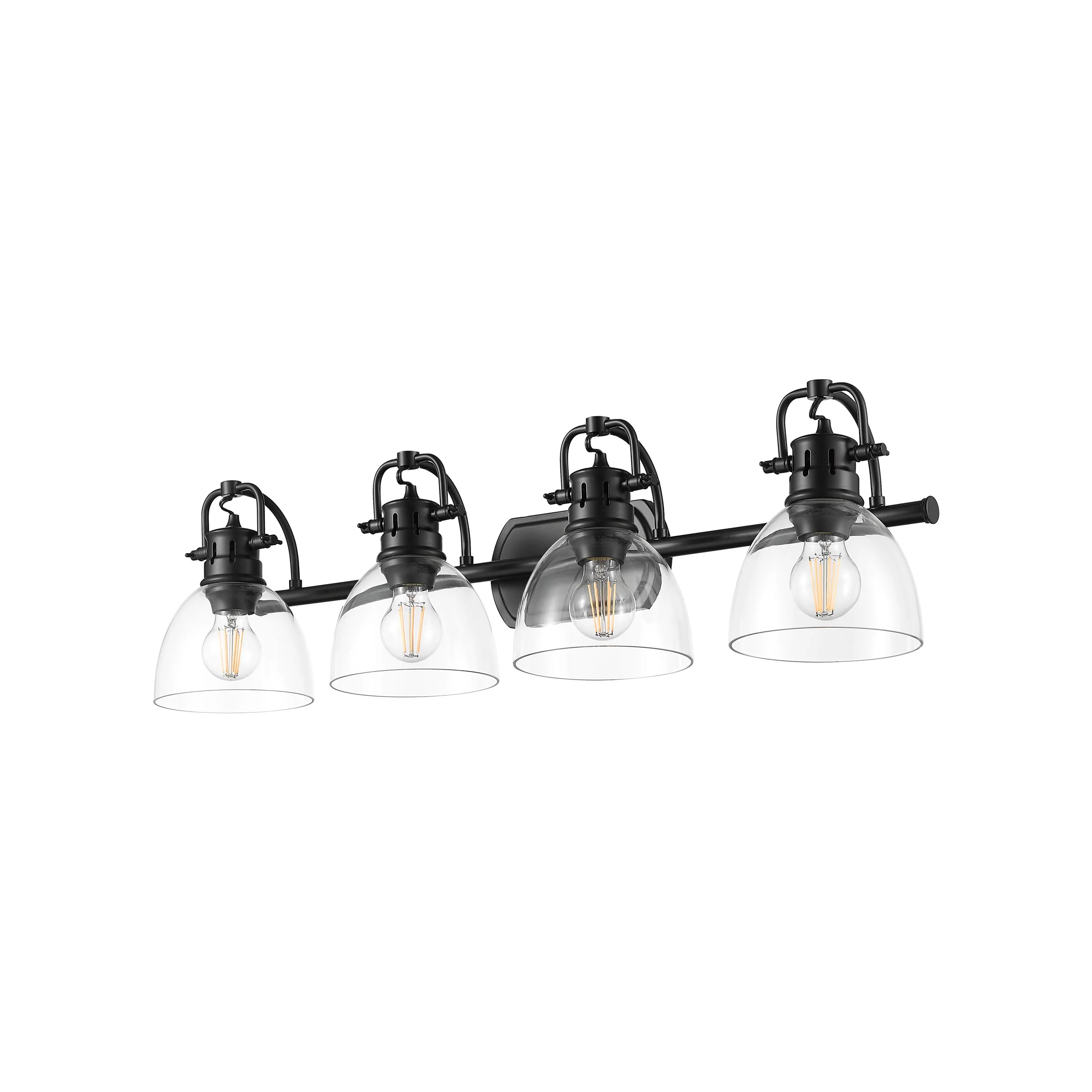 Duncan 4-light Vanity in Matte Black and Clear Glass - Image 3