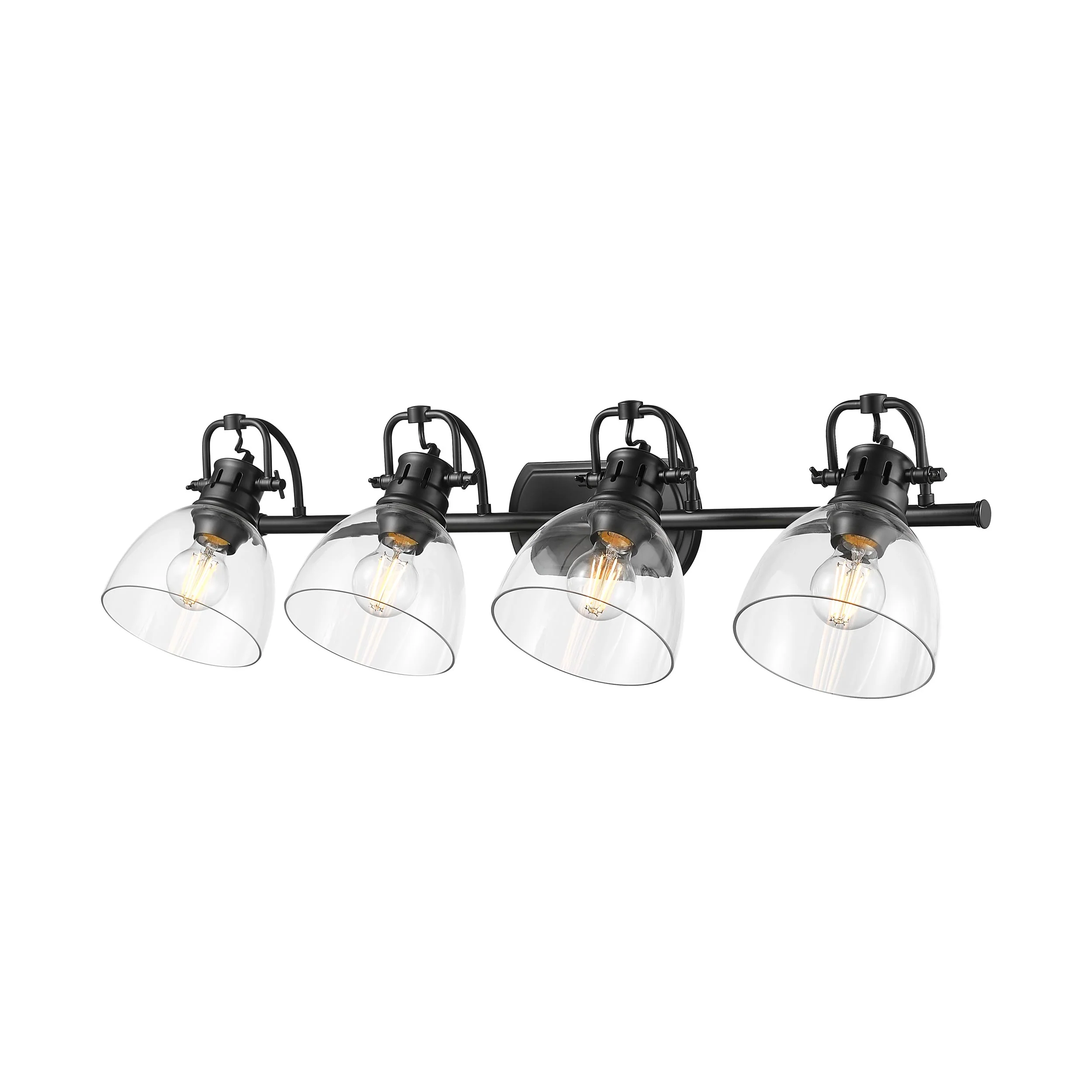 Duncan 4-light Vanity in Matte Black and Clear Glass - Image 4