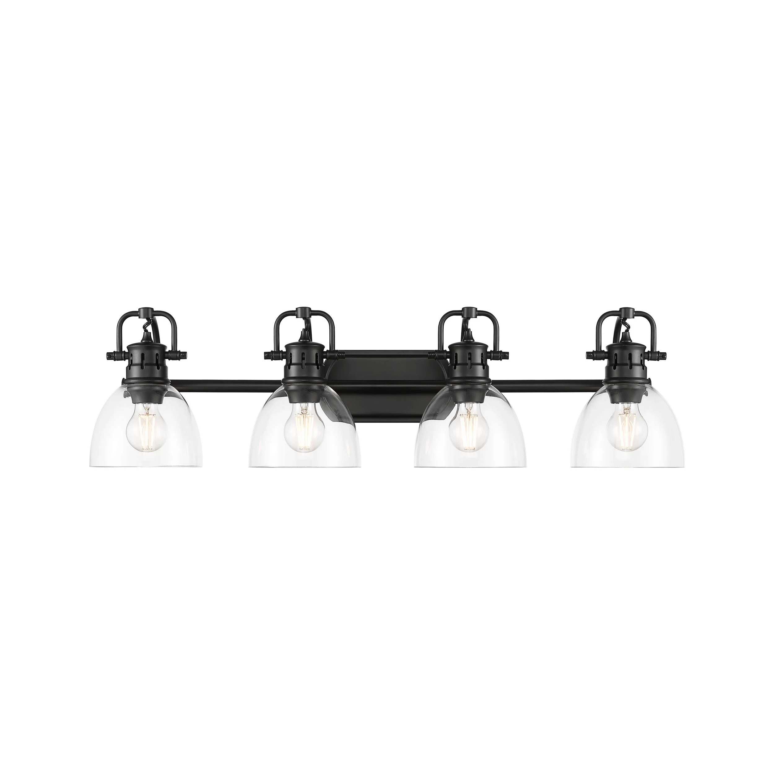 Duncan 4-light Vanity in Matte Black and Clear Glass - Image 5