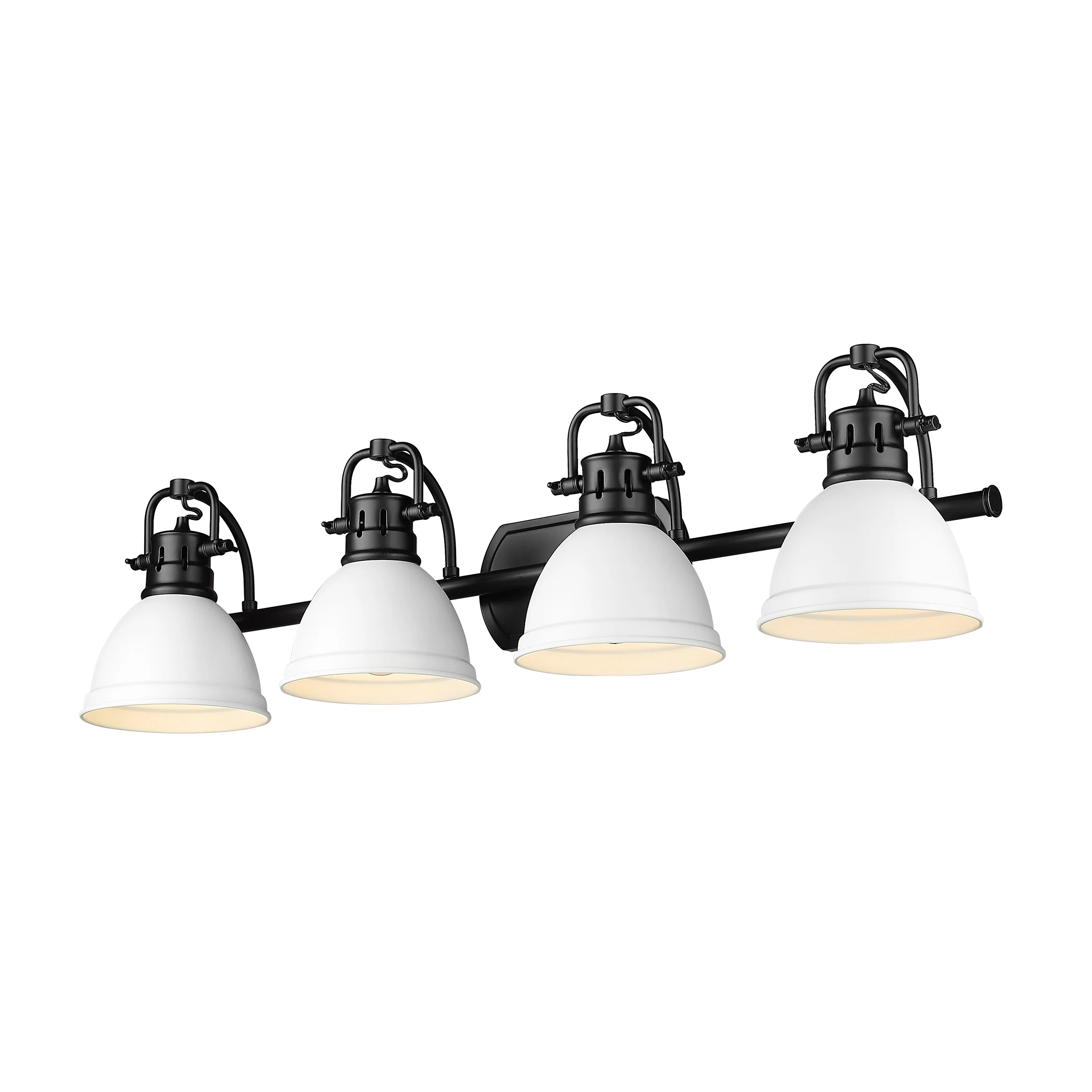 Duncan 4-light Vanity in Matte Black and Matte White shade