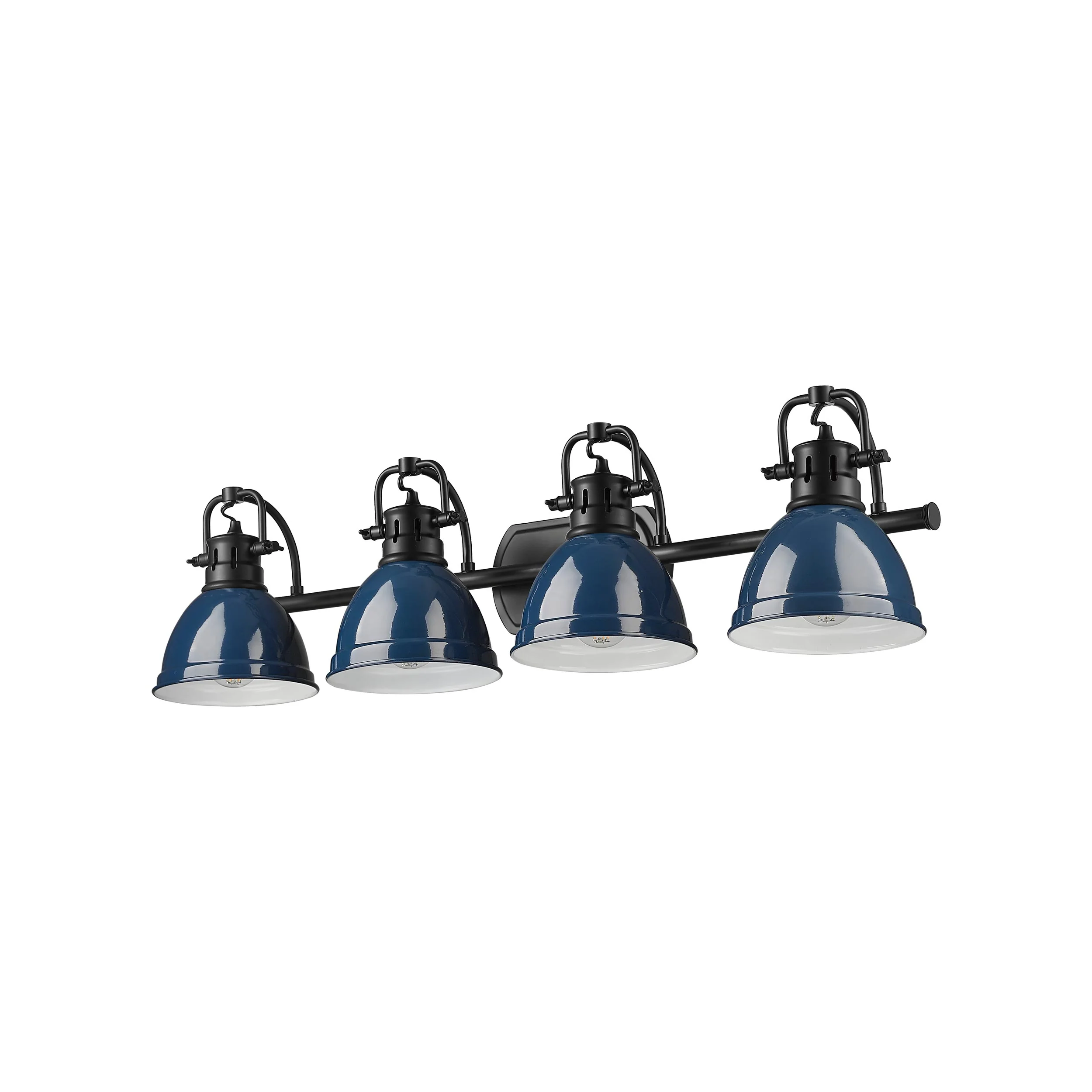 Duncan 4-light Vanity in Matte Black and Navy Blue shade - Image 3