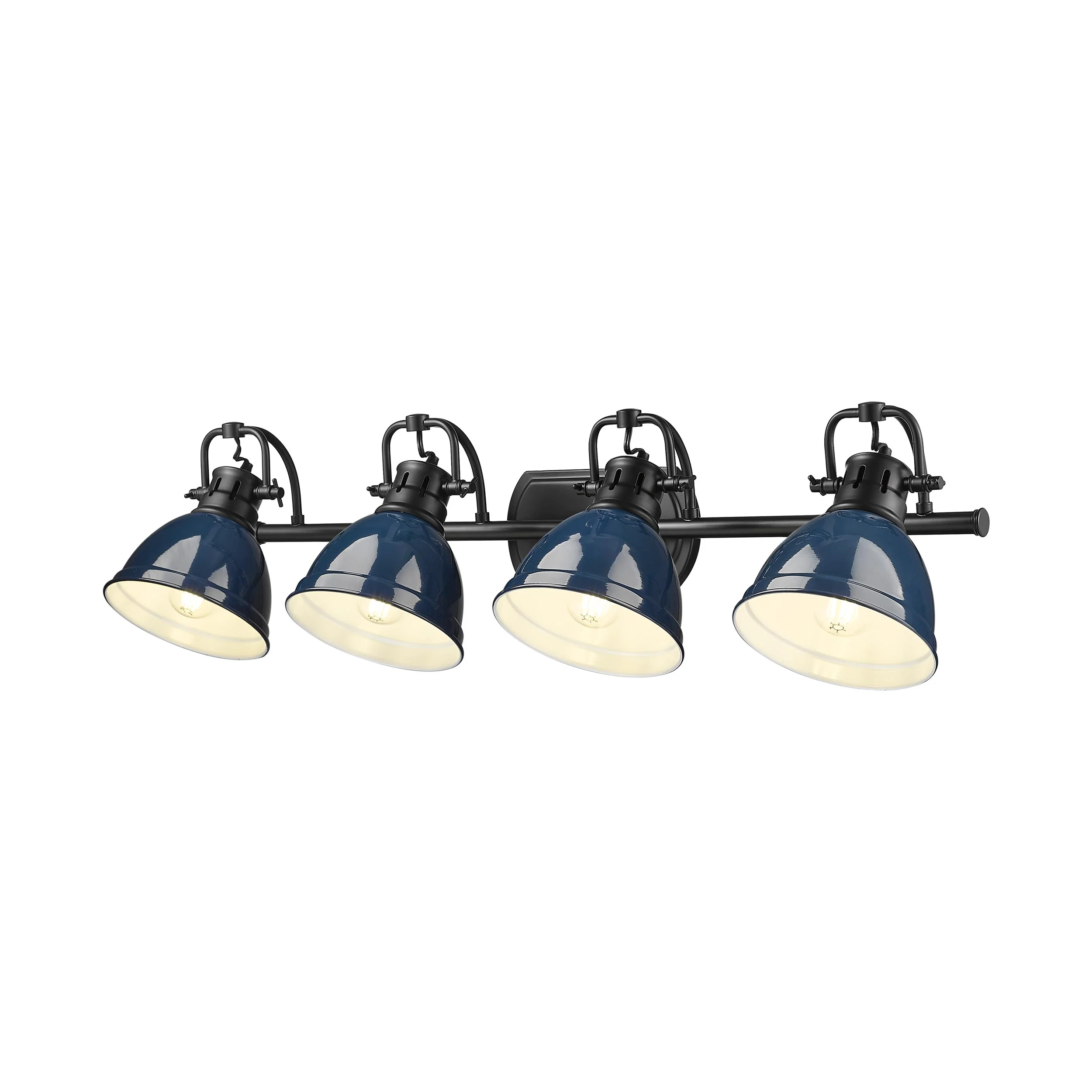 Duncan 4-light Vanity in Matte Black and Navy Blue shade - Image 4