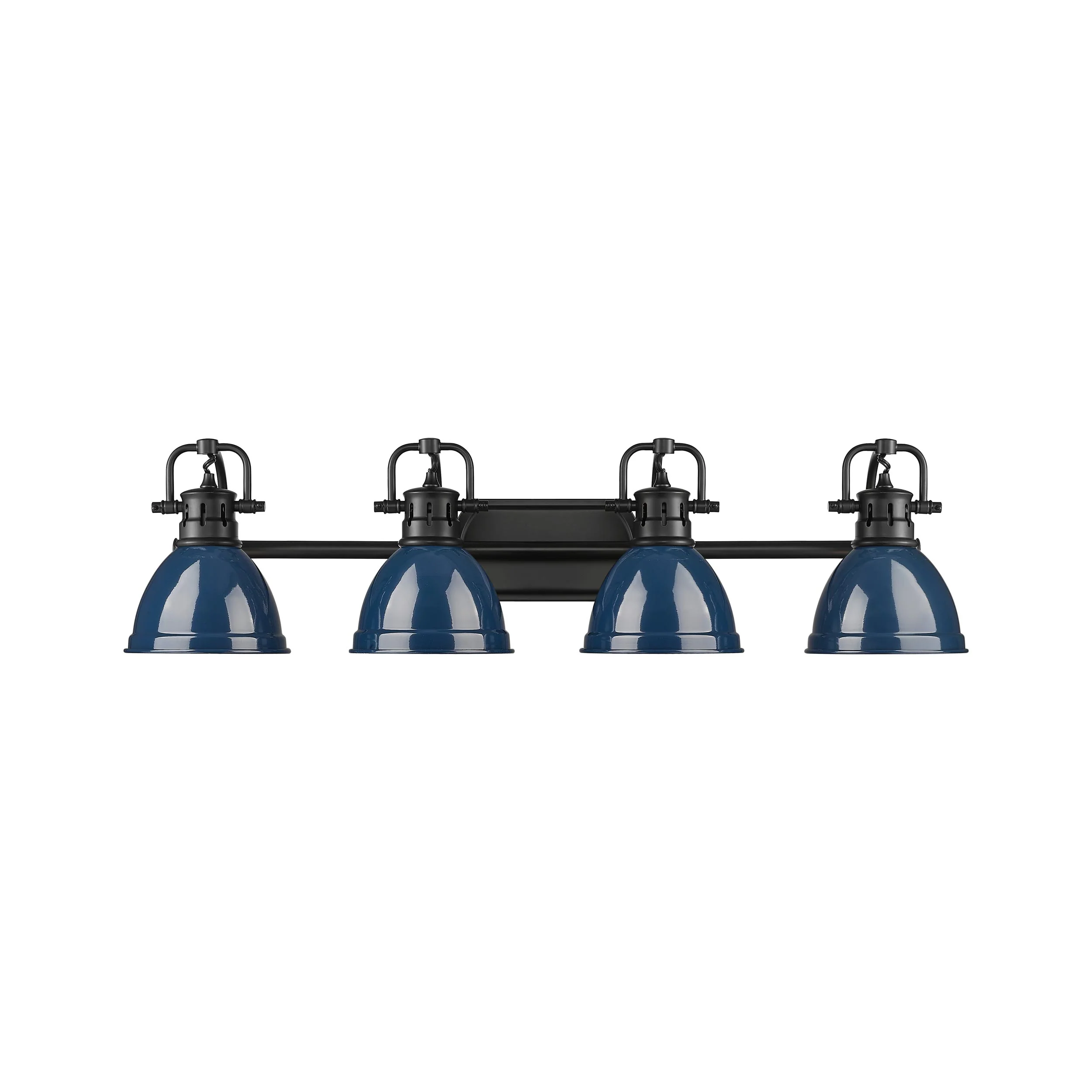 Duncan 4-light Vanity in Matte Black and Navy Blue shade - Image 5