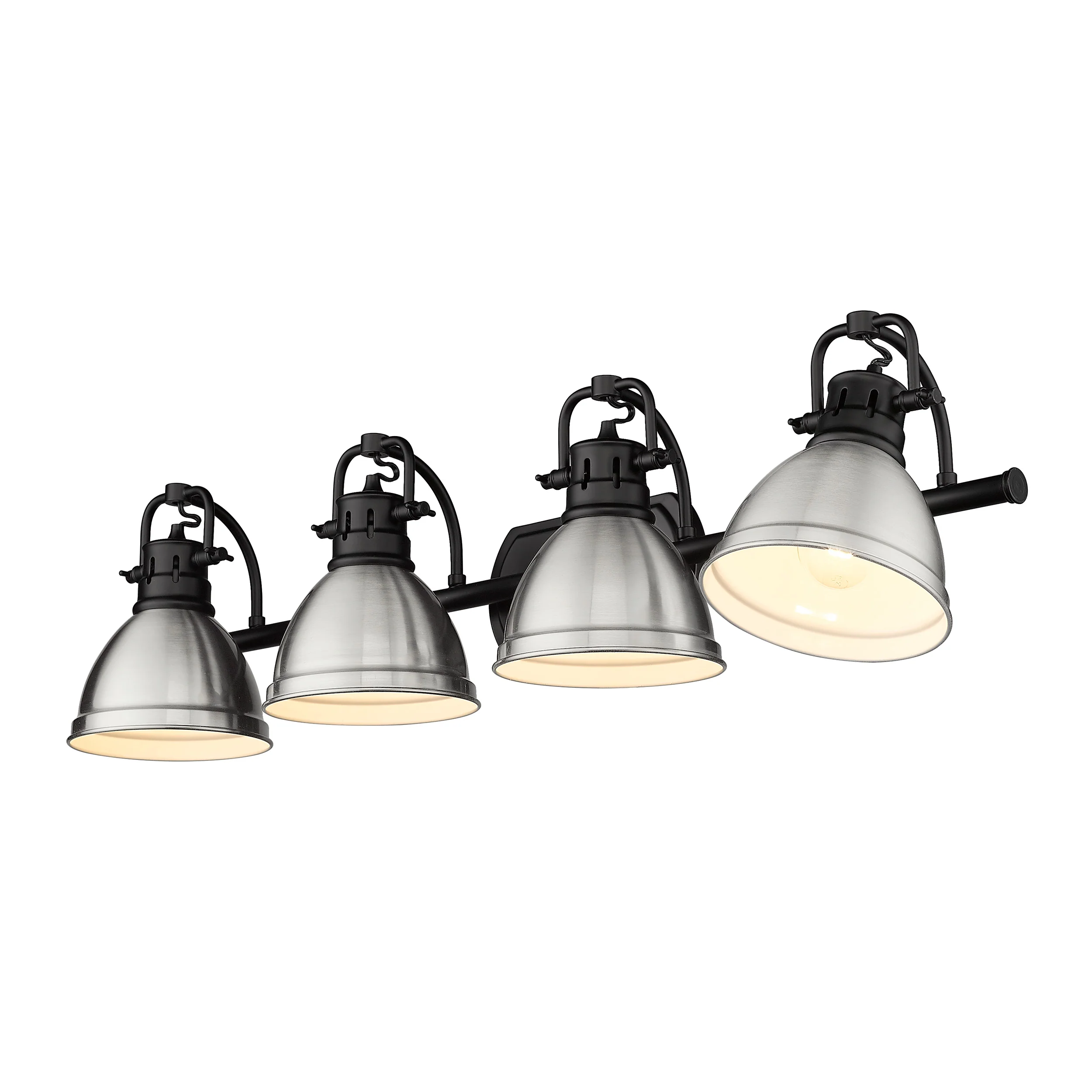 Duncan 4-light Vanity in Matte Black and Pewter shade