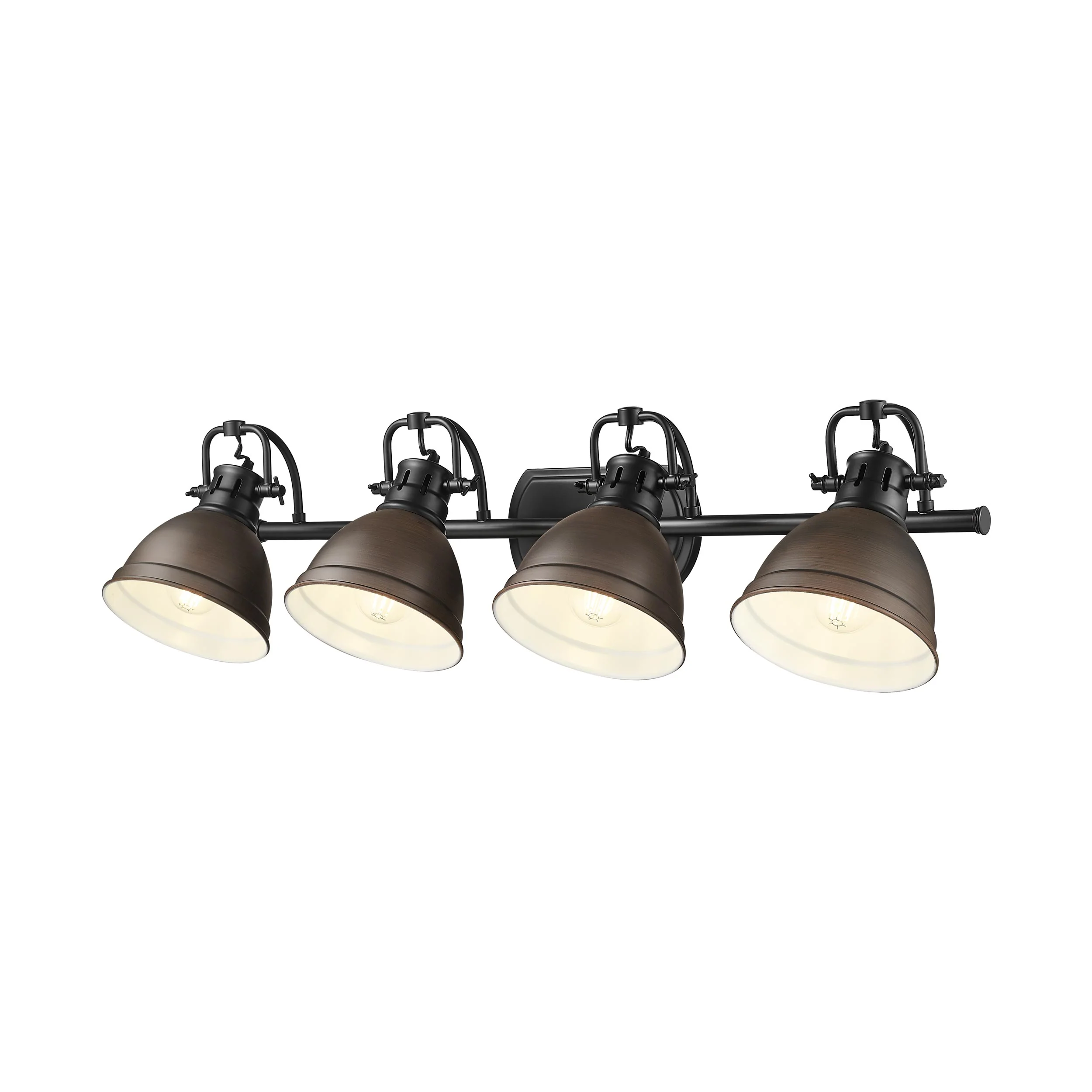 Duncan 4-light Vanity in Matte Black and Rubbed Bronze shade - Image 4