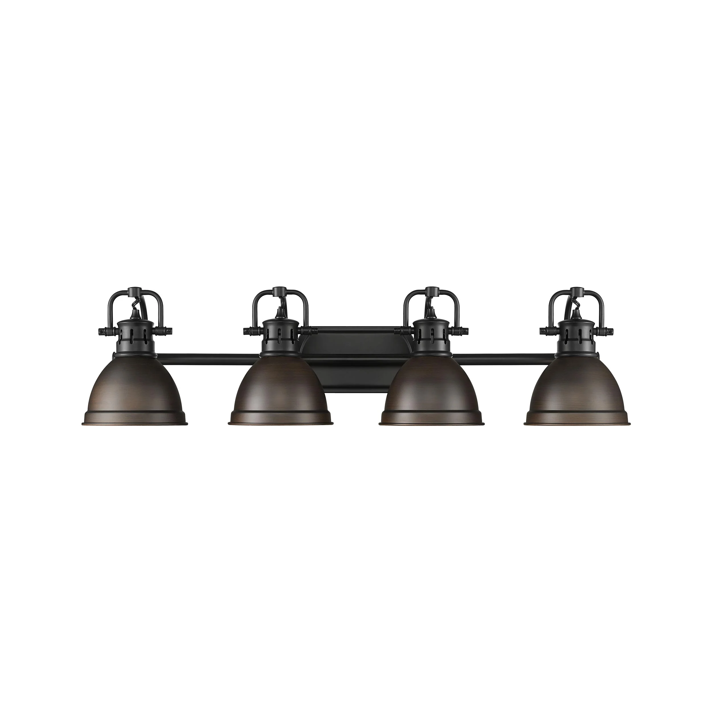 Duncan 4-light Vanity in Matte Black and Rubbed Bronze shade - Image 5