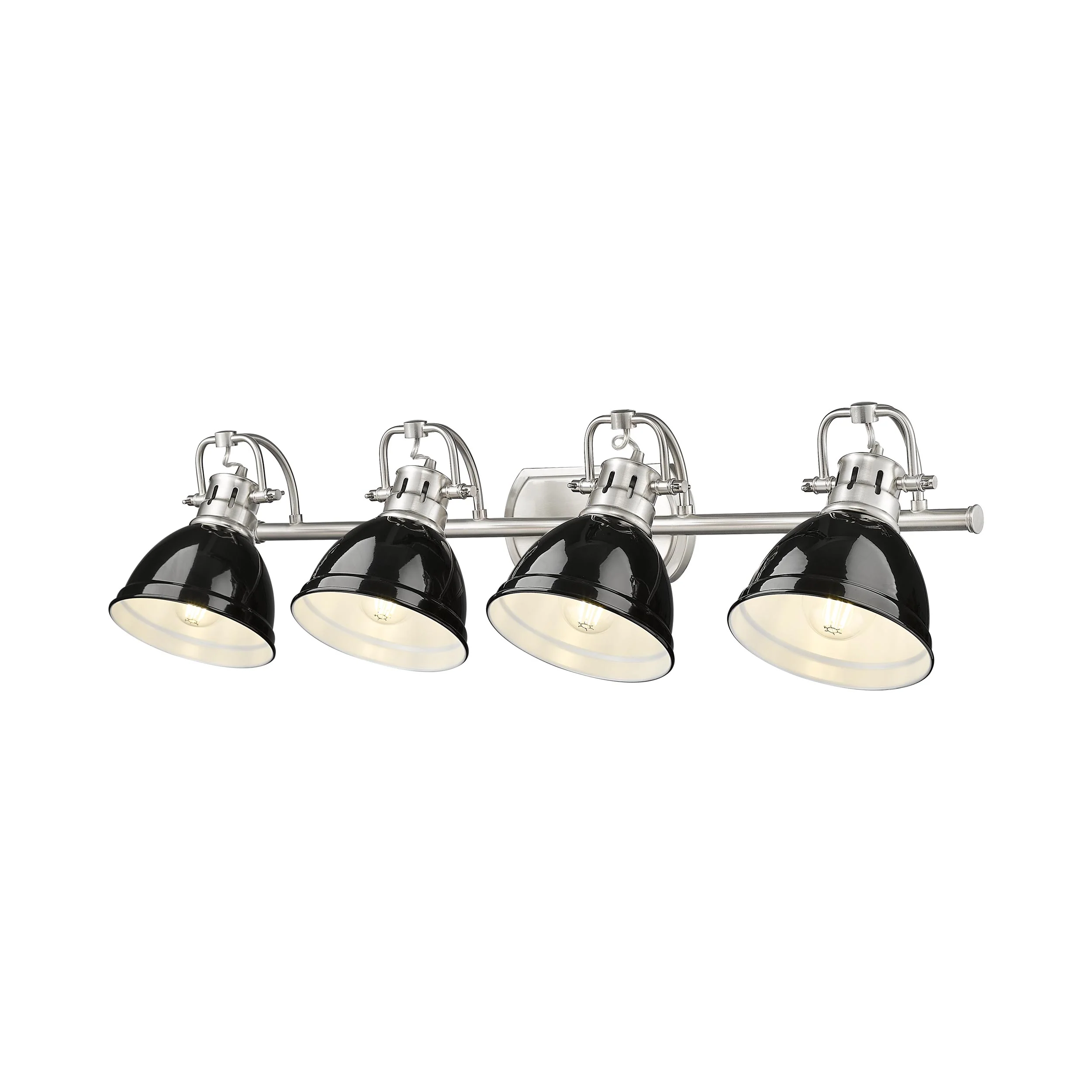 Duncan 4-light Vanity in Pewter and Black shade - Image 4