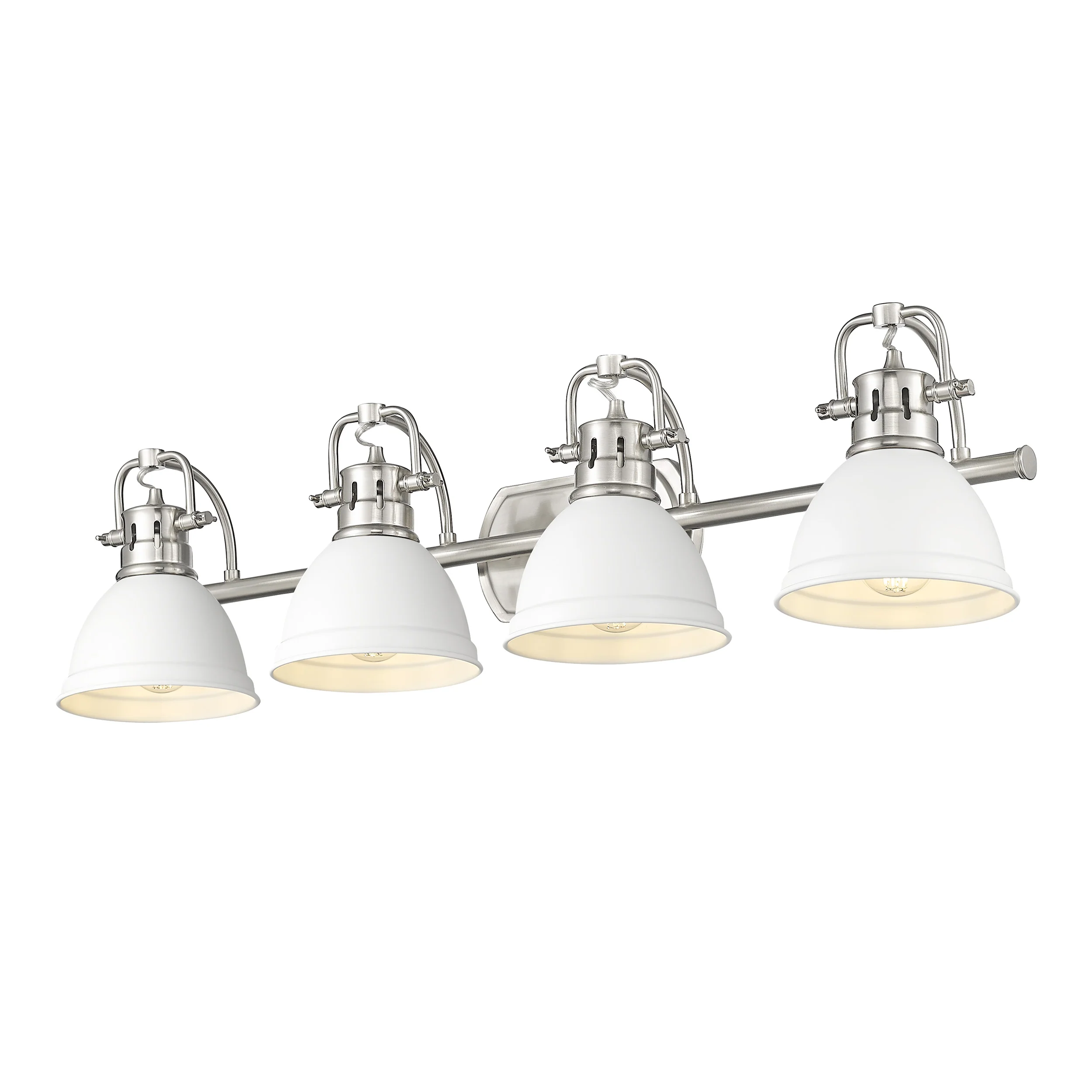 Duncan 4-light Vanity in Pewter and Matte White shade