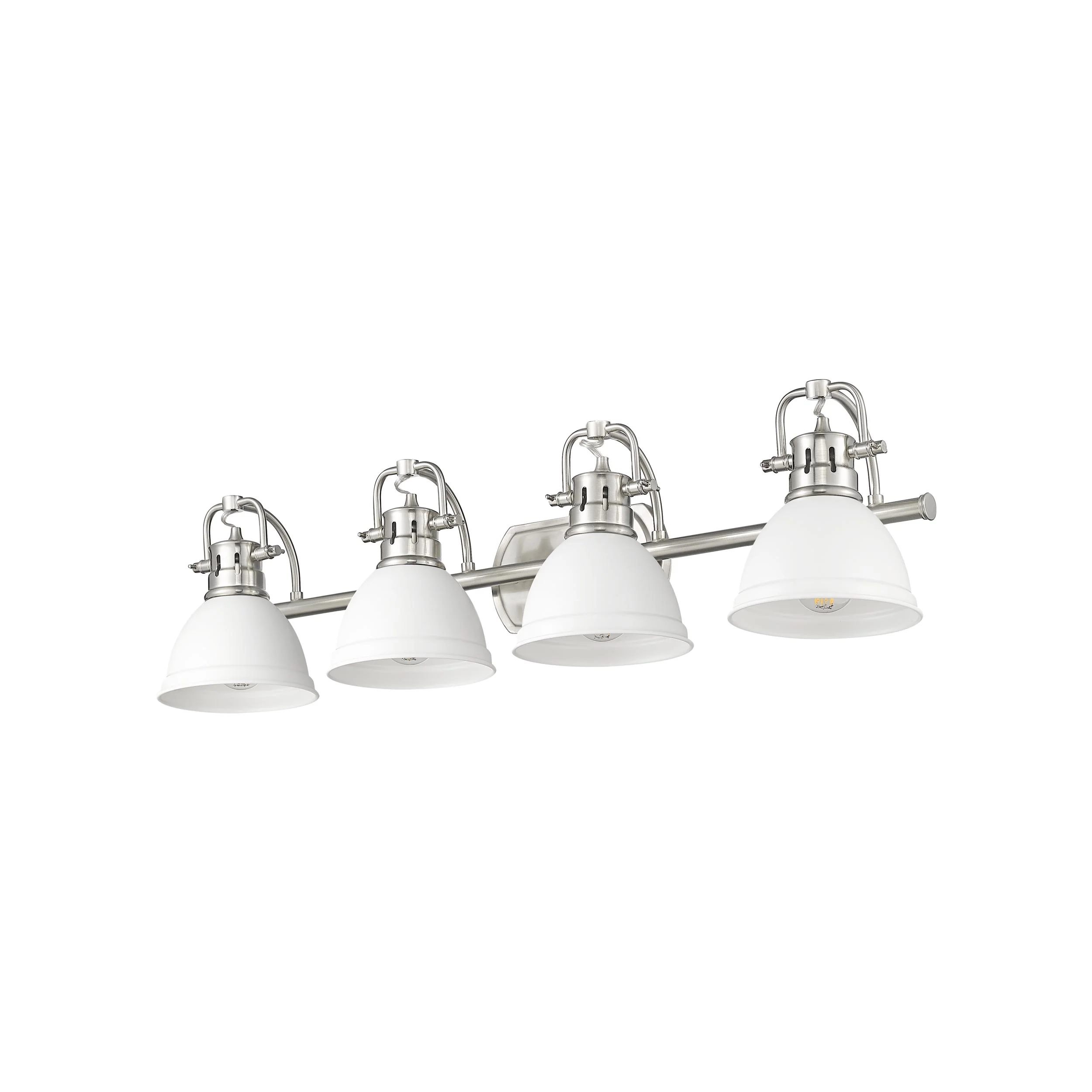 Duncan 4-light Vanity in Pewter and Matte White shade - Image 3