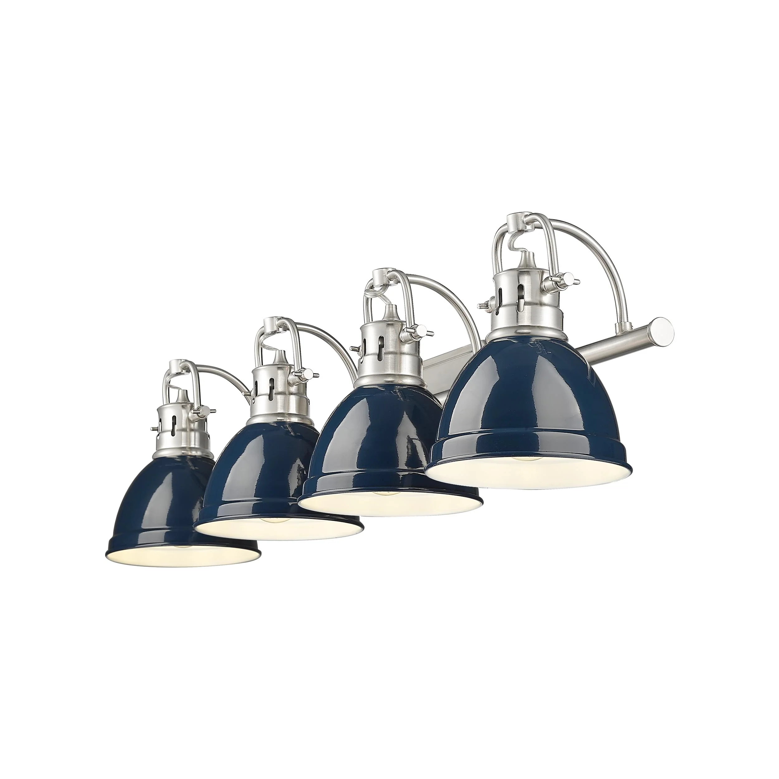 Duncan 4-light Vanity in Pewter and Navy Blue shade - Image 2