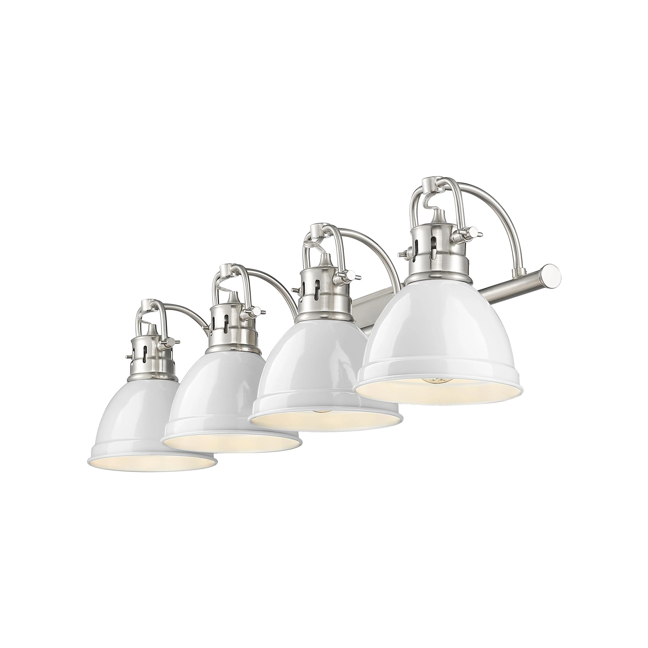 Duncan 4-light Vanity in Pewter and White shade - Image 2