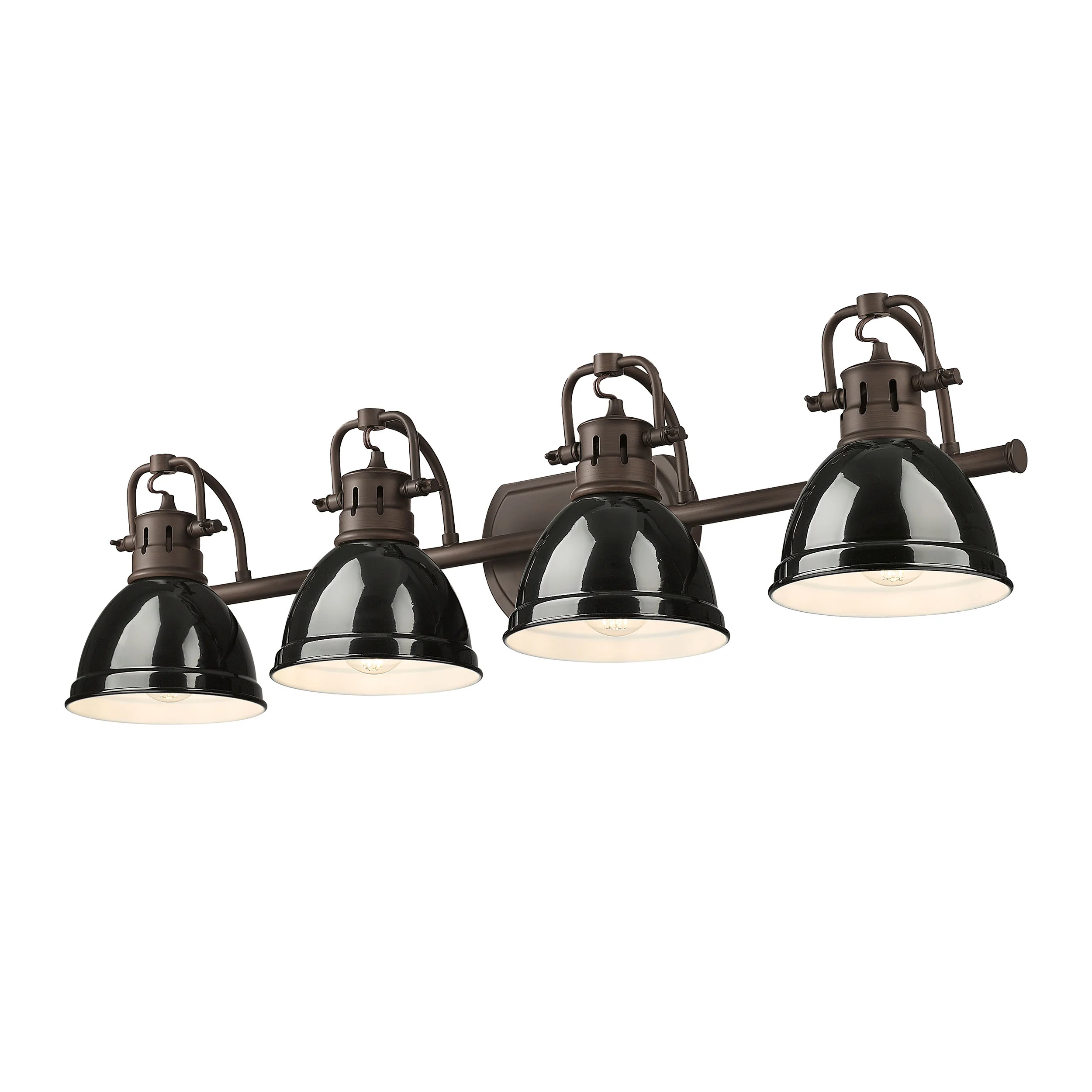 Duncan 4-light Vanity in Rubbed Bronze and Black shade
