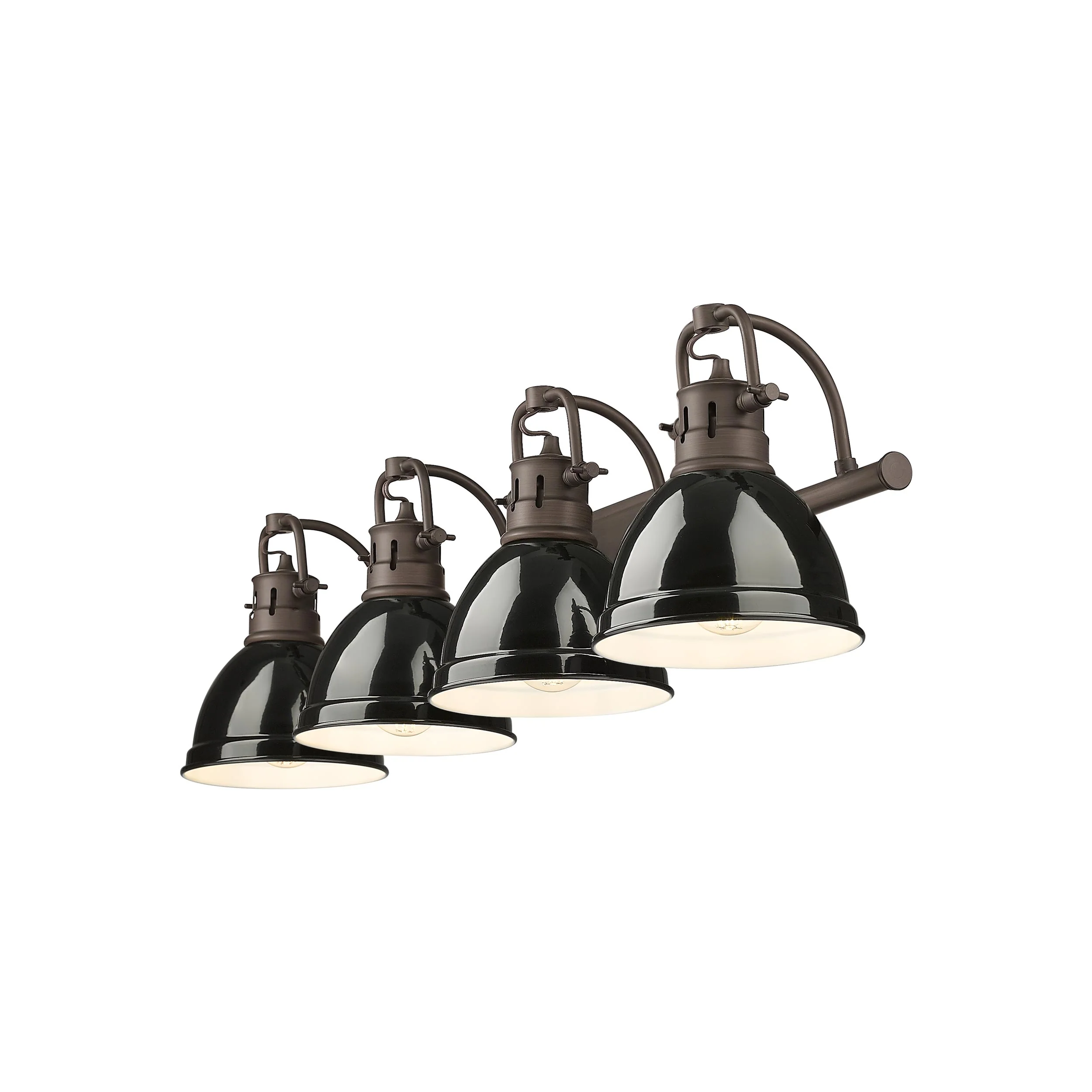 Duncan 4-light Vanity in Rubbed Bronze and Black shade - Image 3