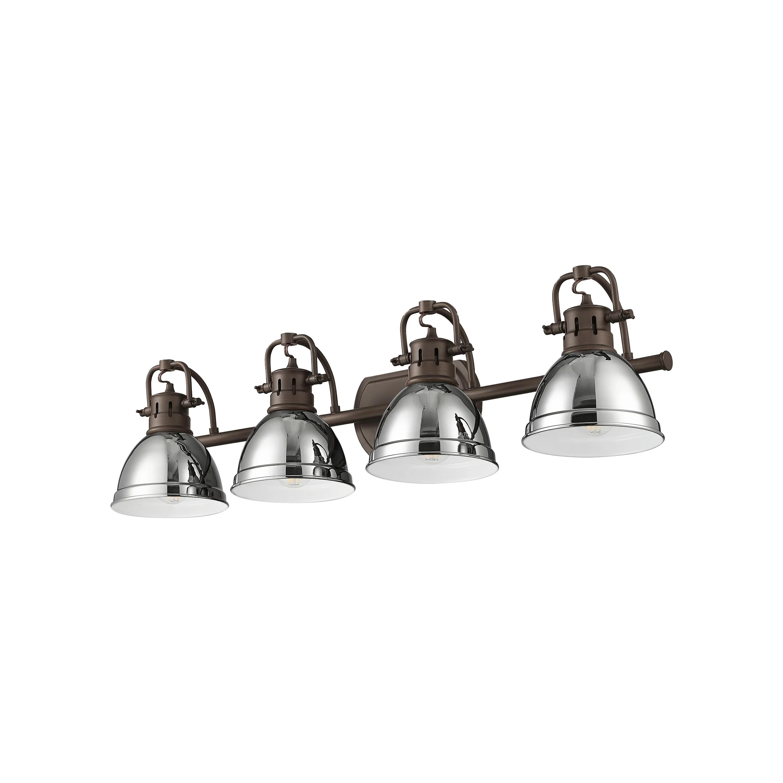 Duncan 4-light Vanity in Rubbed Bronze and Chrome shade - Image 2