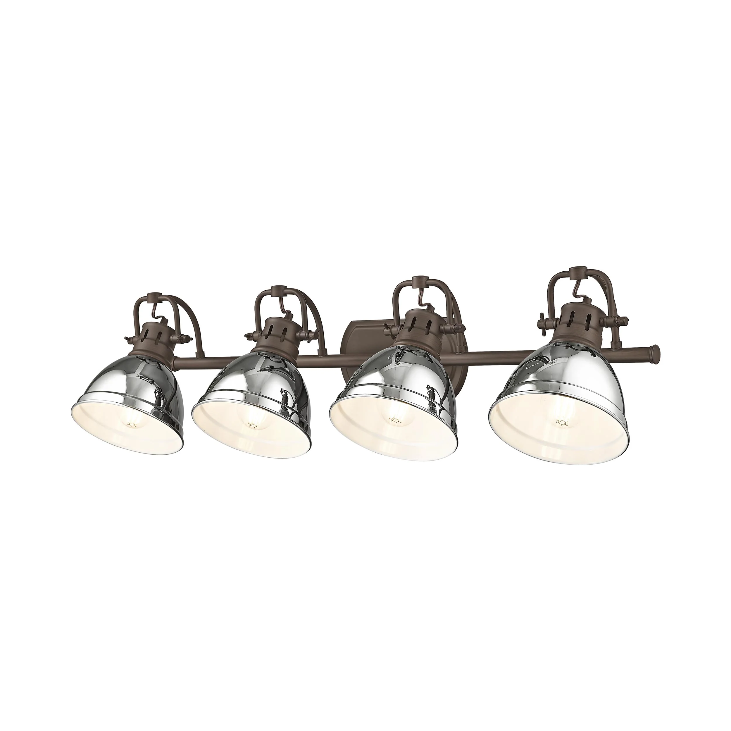 Duncan 4-light Vanity in Rubbed Bronze and Chrome shade - Image 4