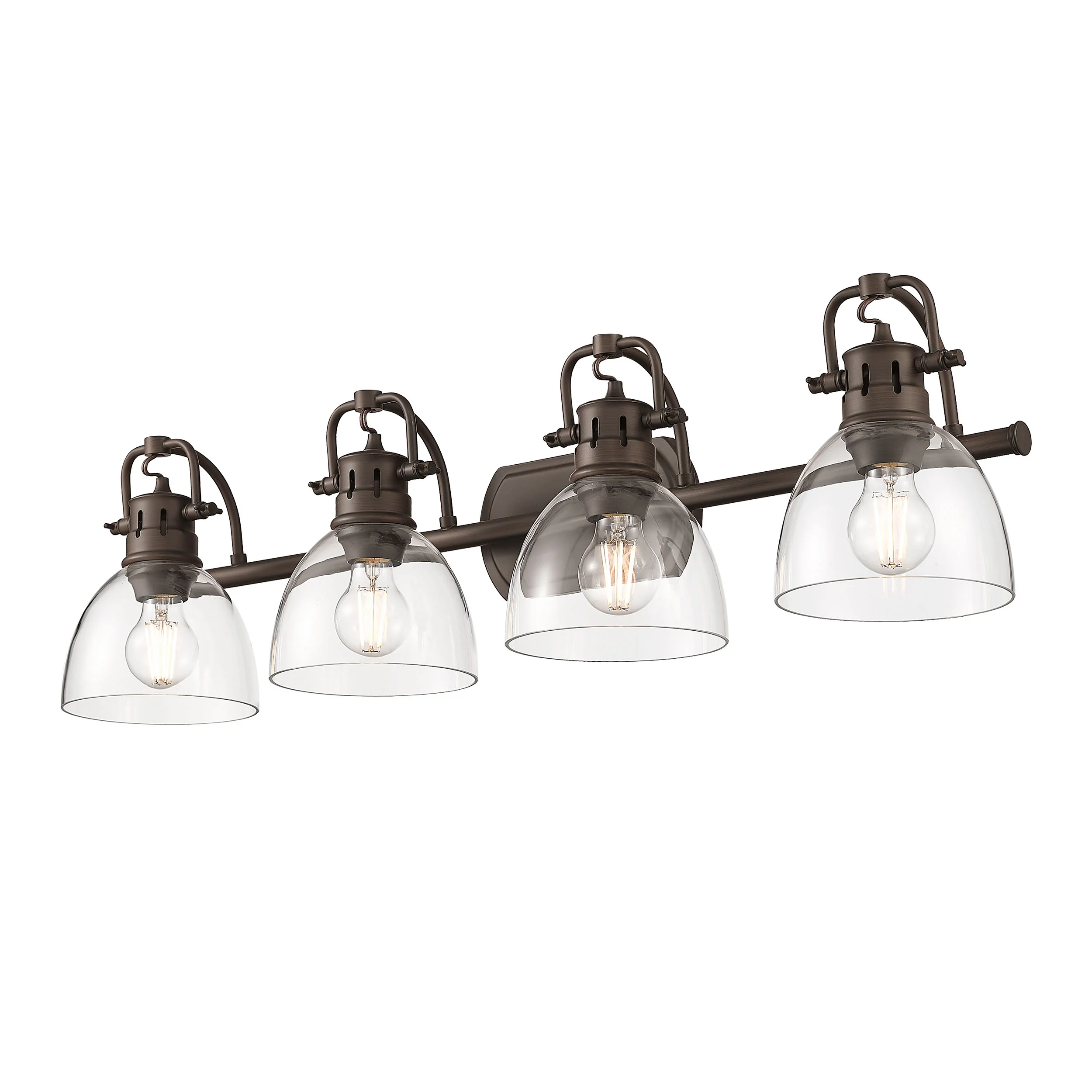 Duncan 4-light Vanity in Rubbed Bronze and Clear Glass