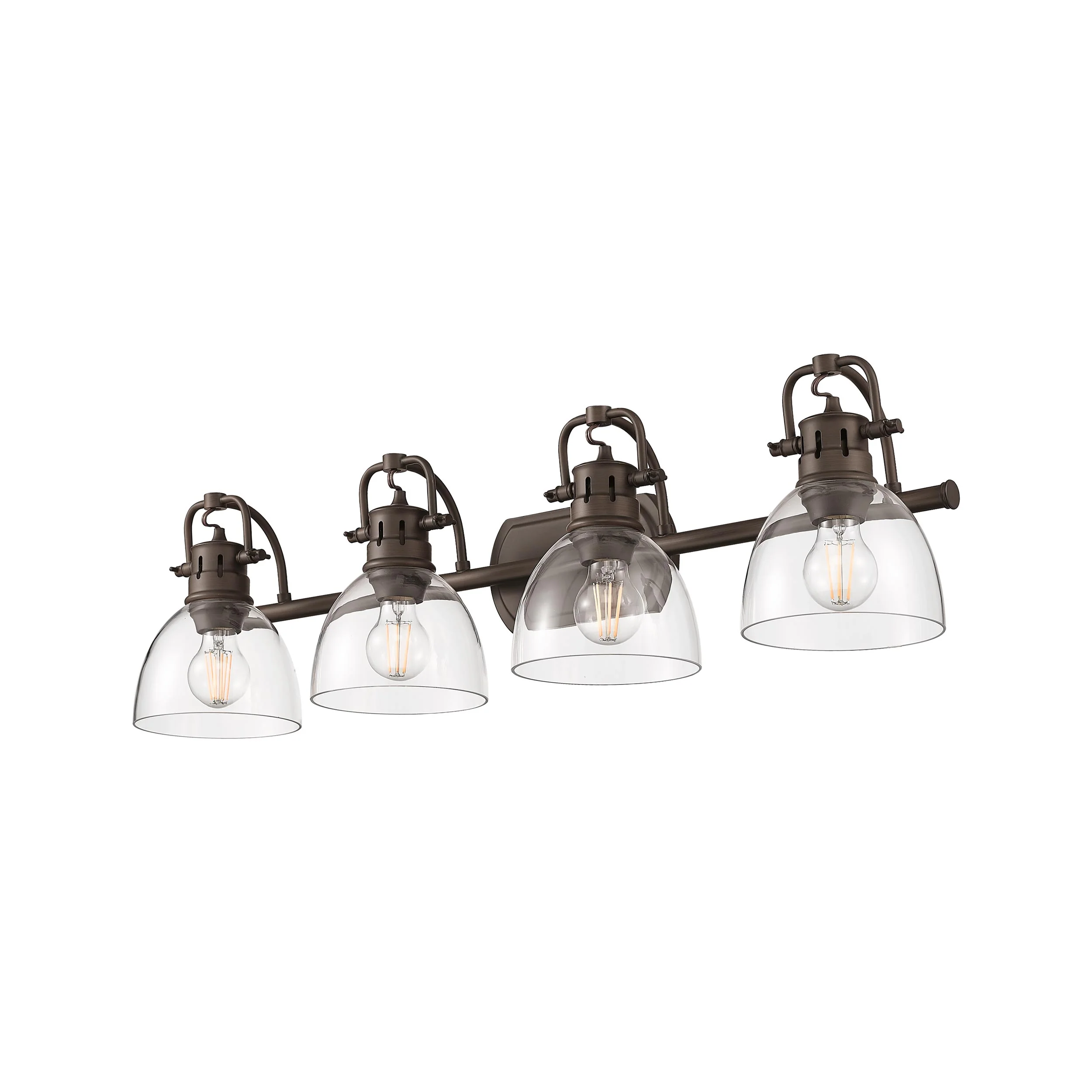 Duncan 4-light Vanity in Rubbed Bronze and Clear Glass - Image 2