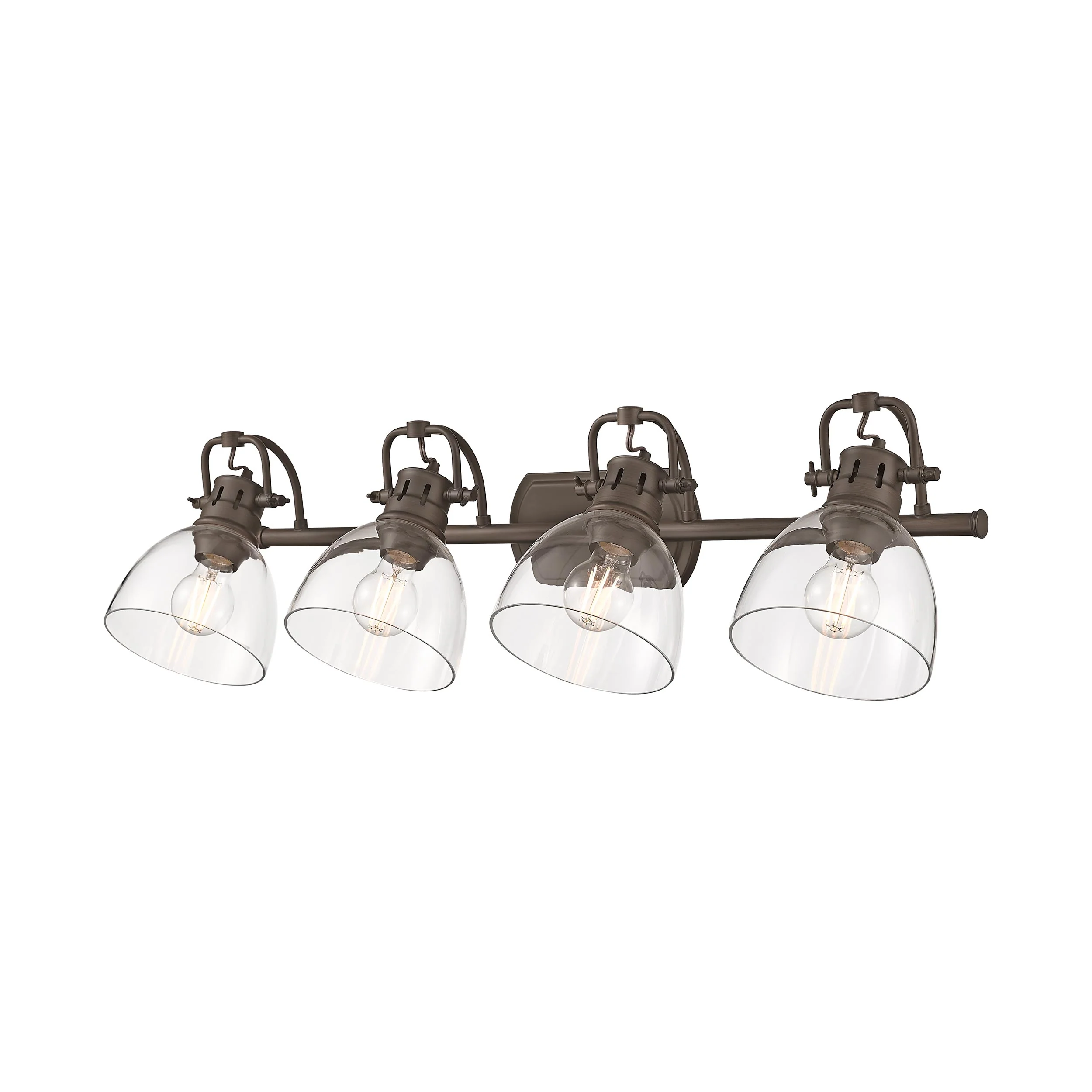 Duncan 4-light Vanity in Rubbed Bronze and Clear Glass - Image 4