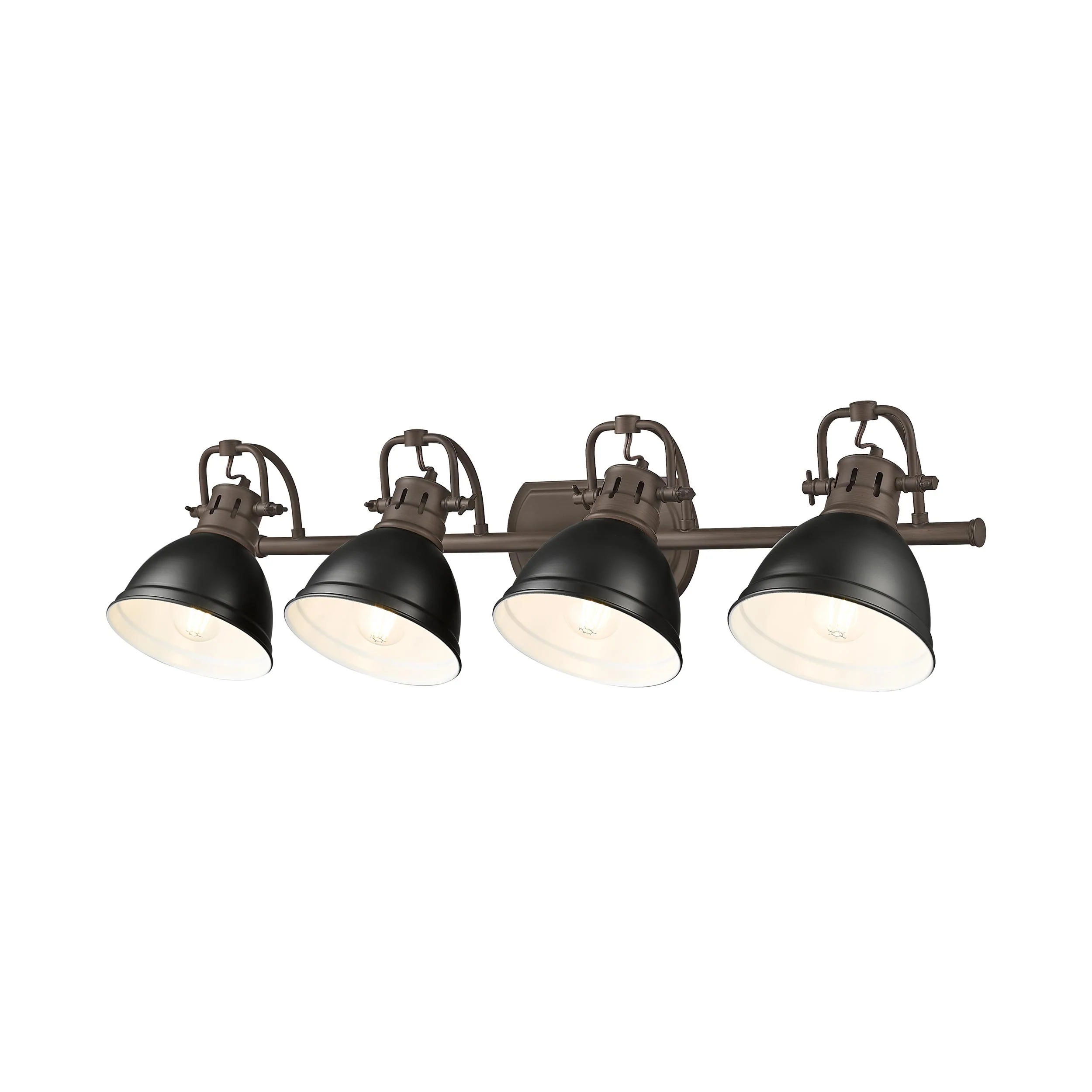 Duncan 4-light Vanity in Rubbed Bronze and Matte Black shade - Image 4