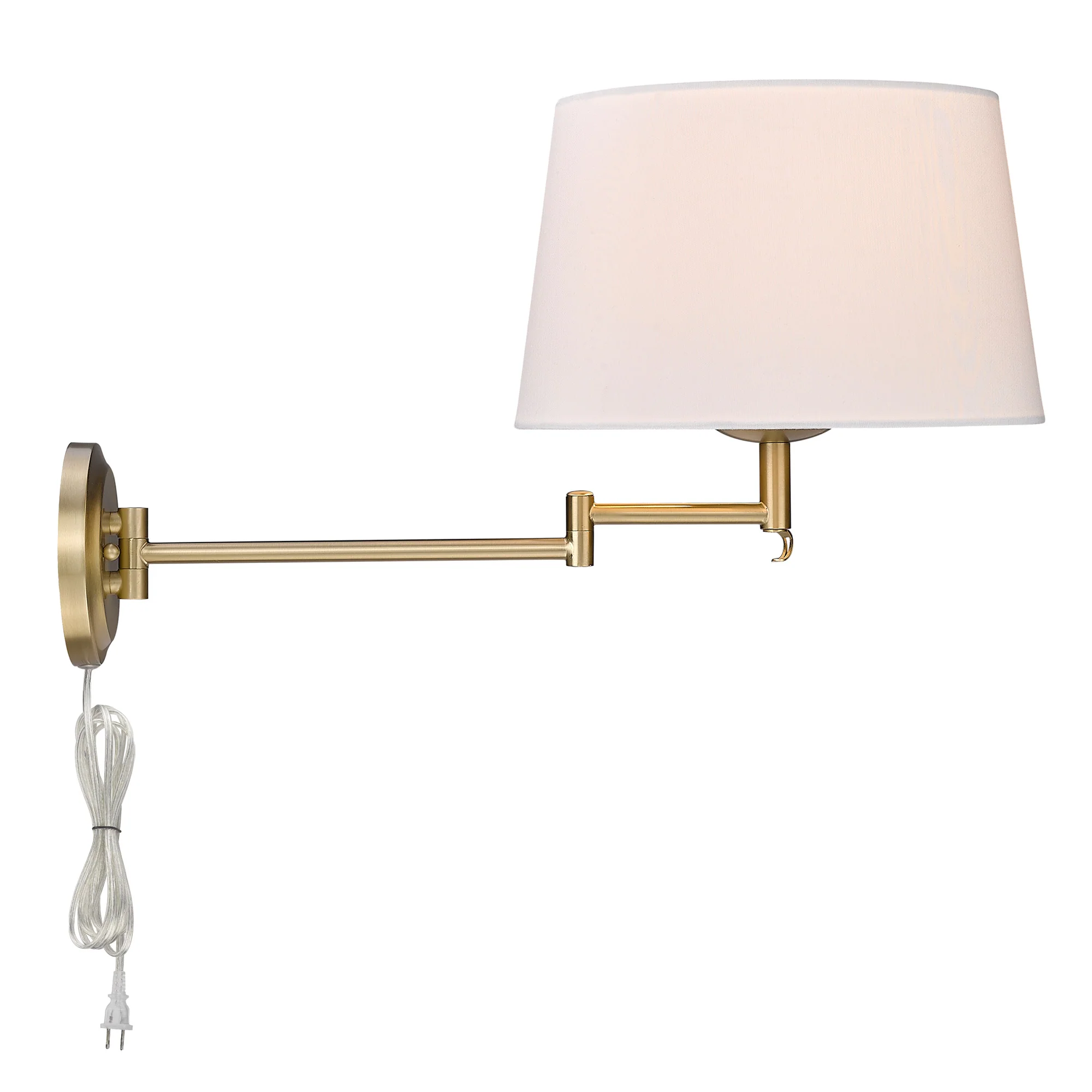 Eleanor 1-light Swing Arm Wall Lamp in Brushed Champagne Brass - Image 2