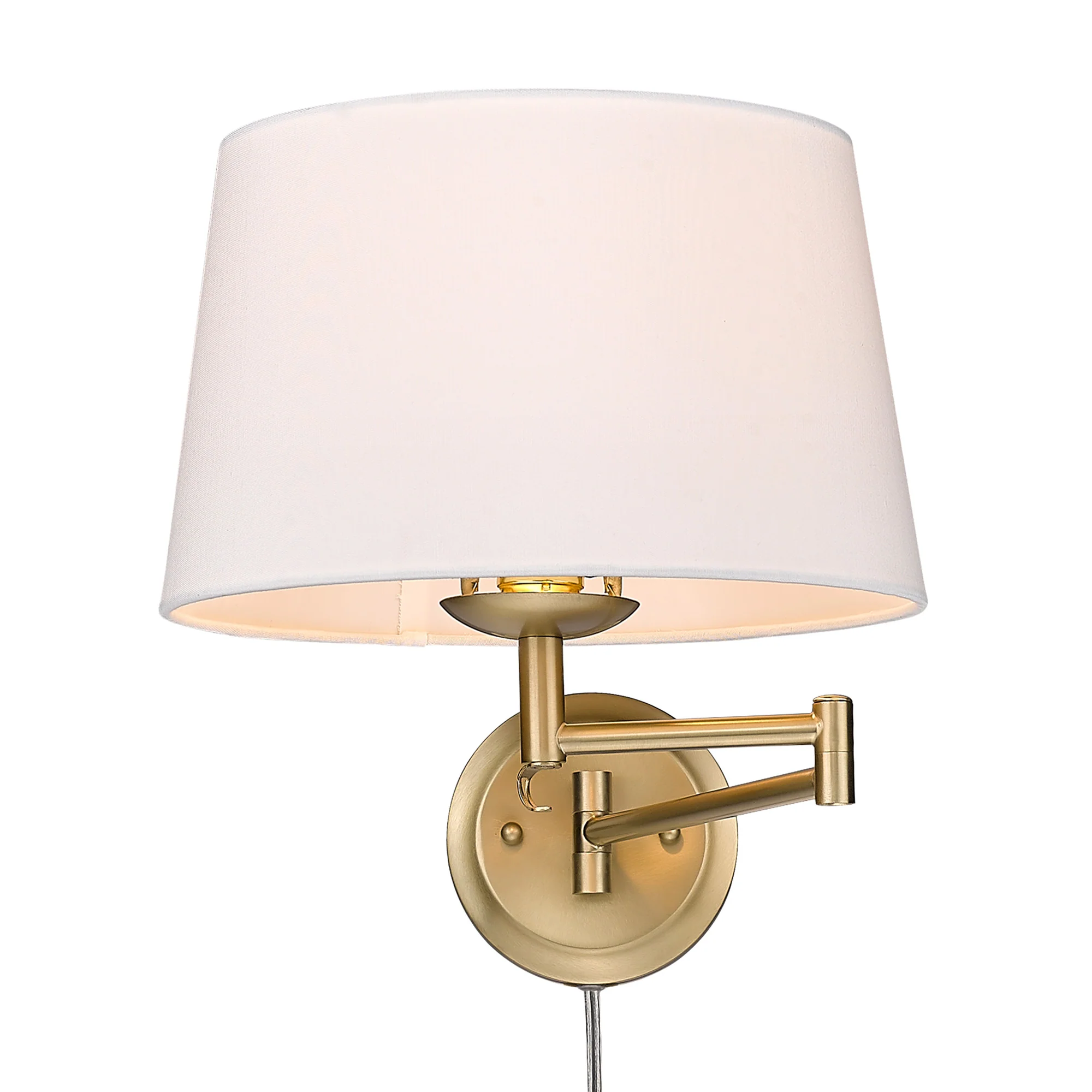 Eleanor 1-light Swing Arm Wall Lamp in Brushed Champagne Brass - Image 3
