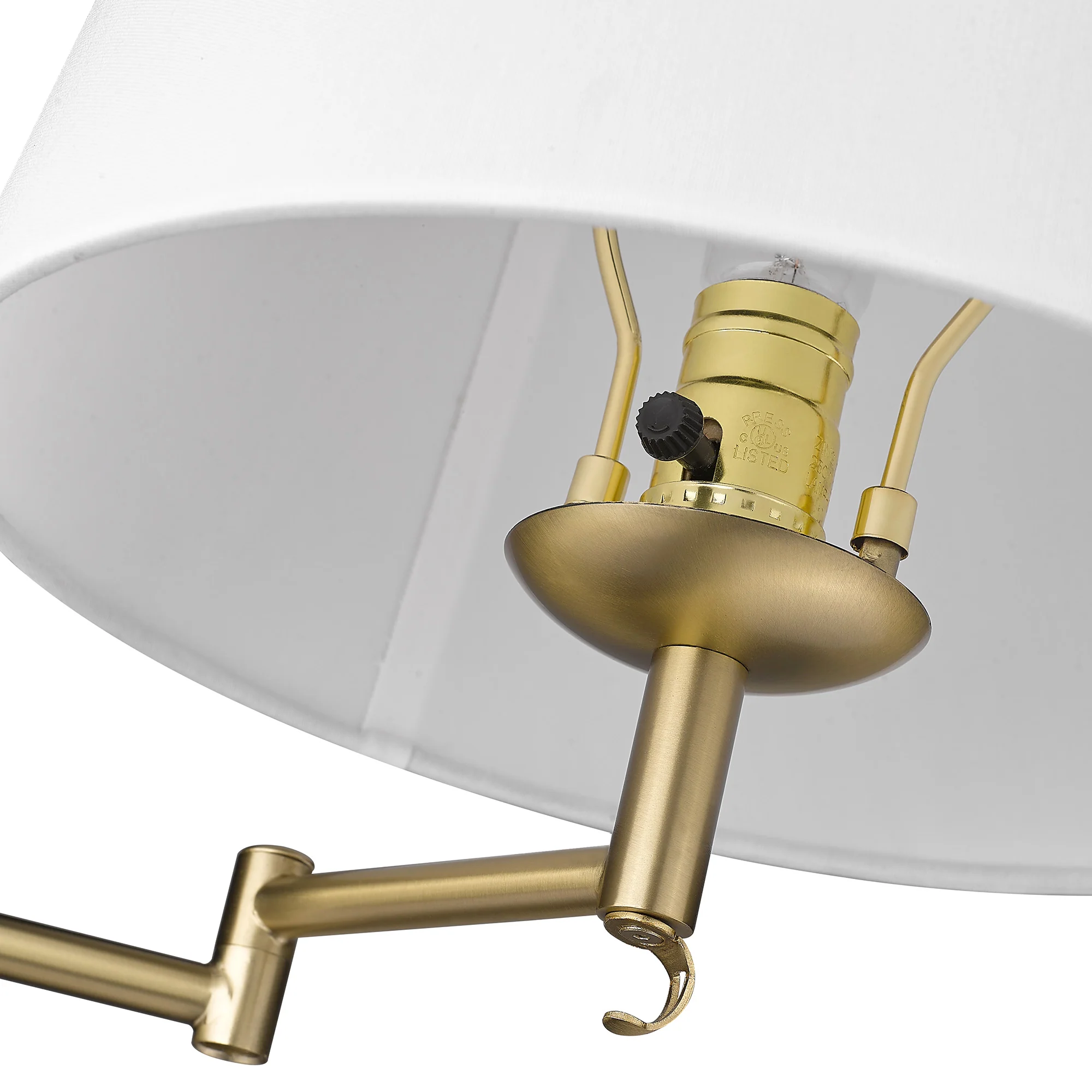 Eleanor 1-light Swing Arm Wall Lamp in Brushed Champagne Brass - Image 6