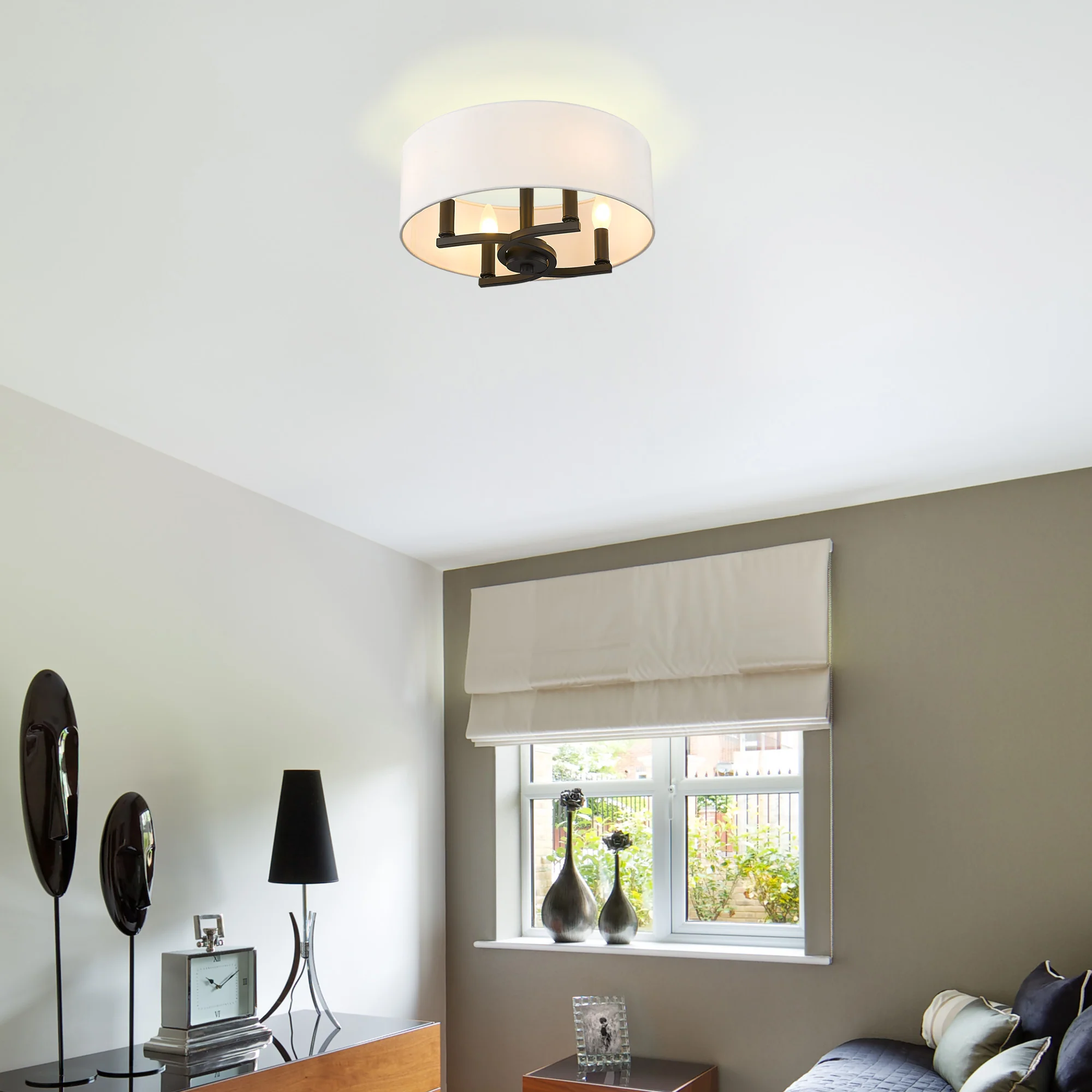 Eliana 4-light Semi-Flush Mount in Matte Black - Image 7