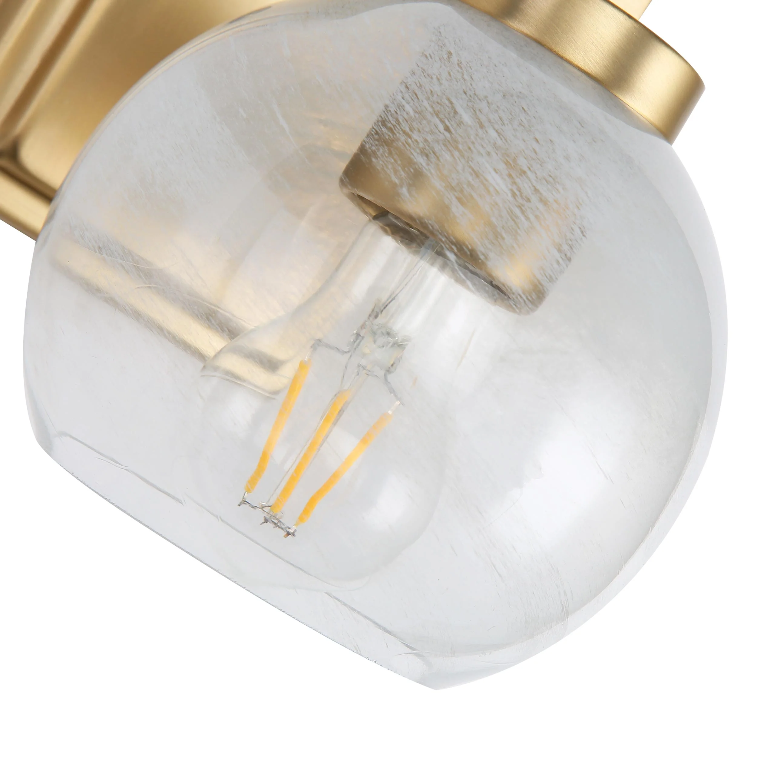 Elliott 1-light Vanity in Brushed Champagne Brass and Clear Alabaster Glass - Image 4