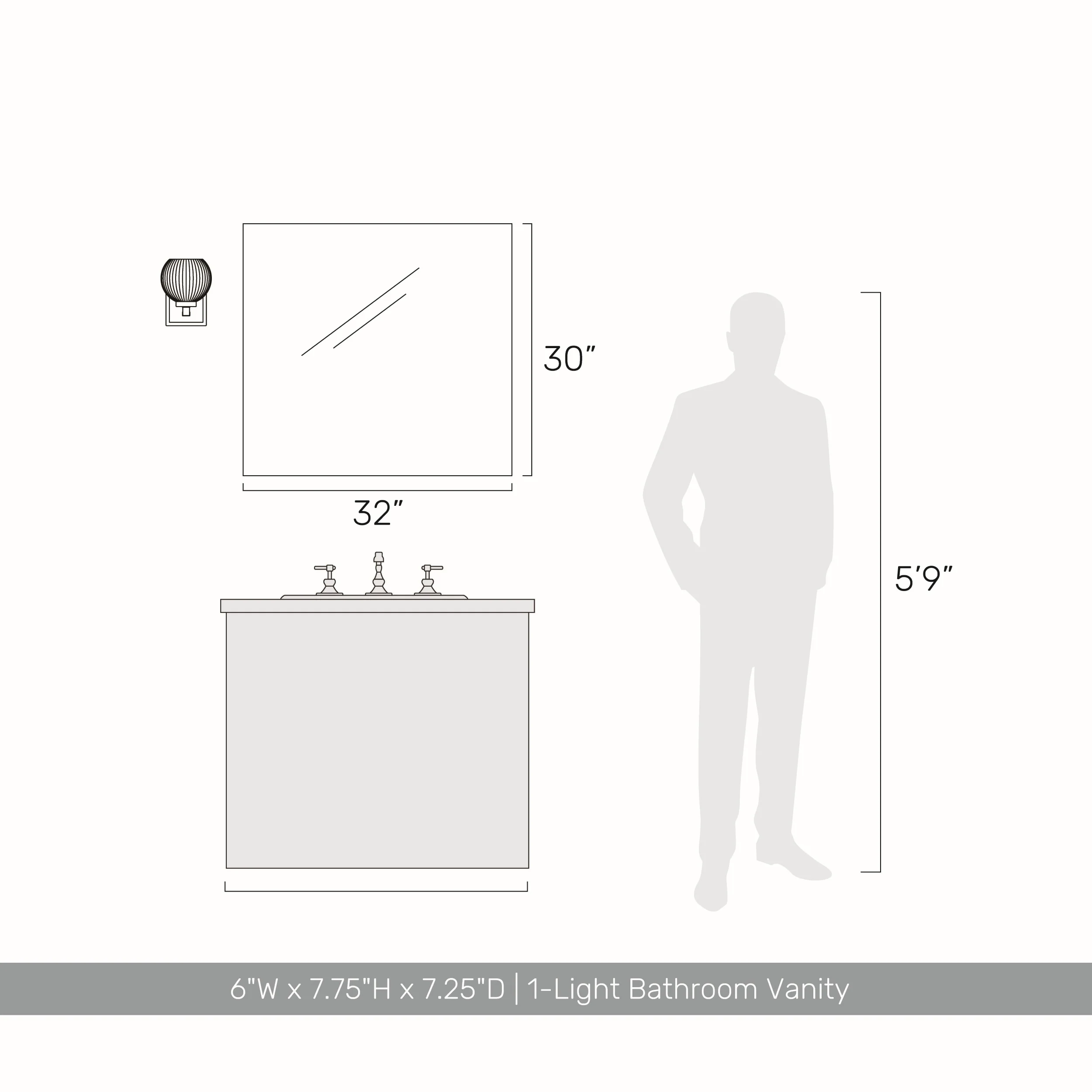 Elliott 1-light Vanity in Brushed Champagne Brass and Clear Ribbed Glass - Image 10