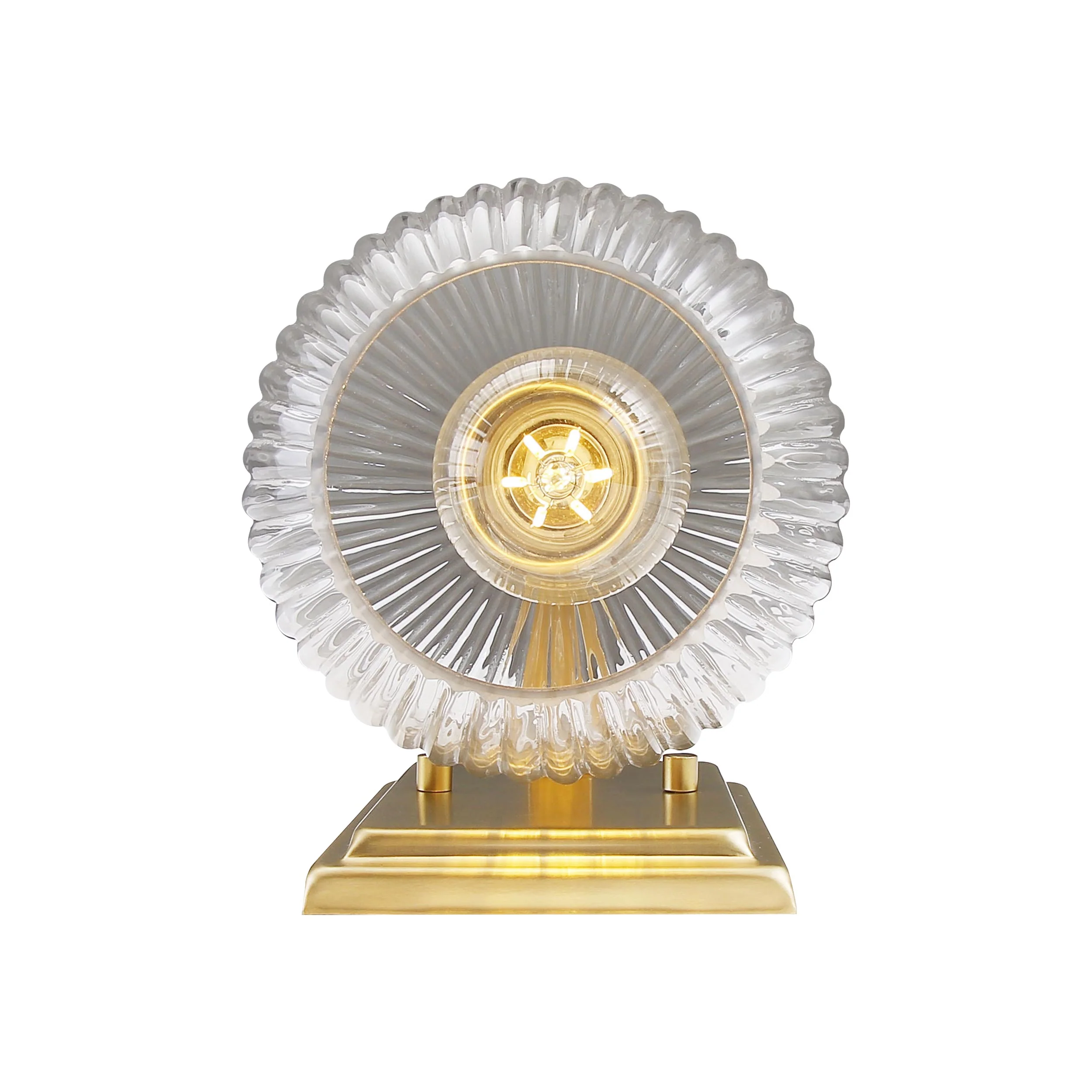 Elliott 1-light Vanity in Brushed Champagne Brass and Clear Ribbed Glass - Image 4