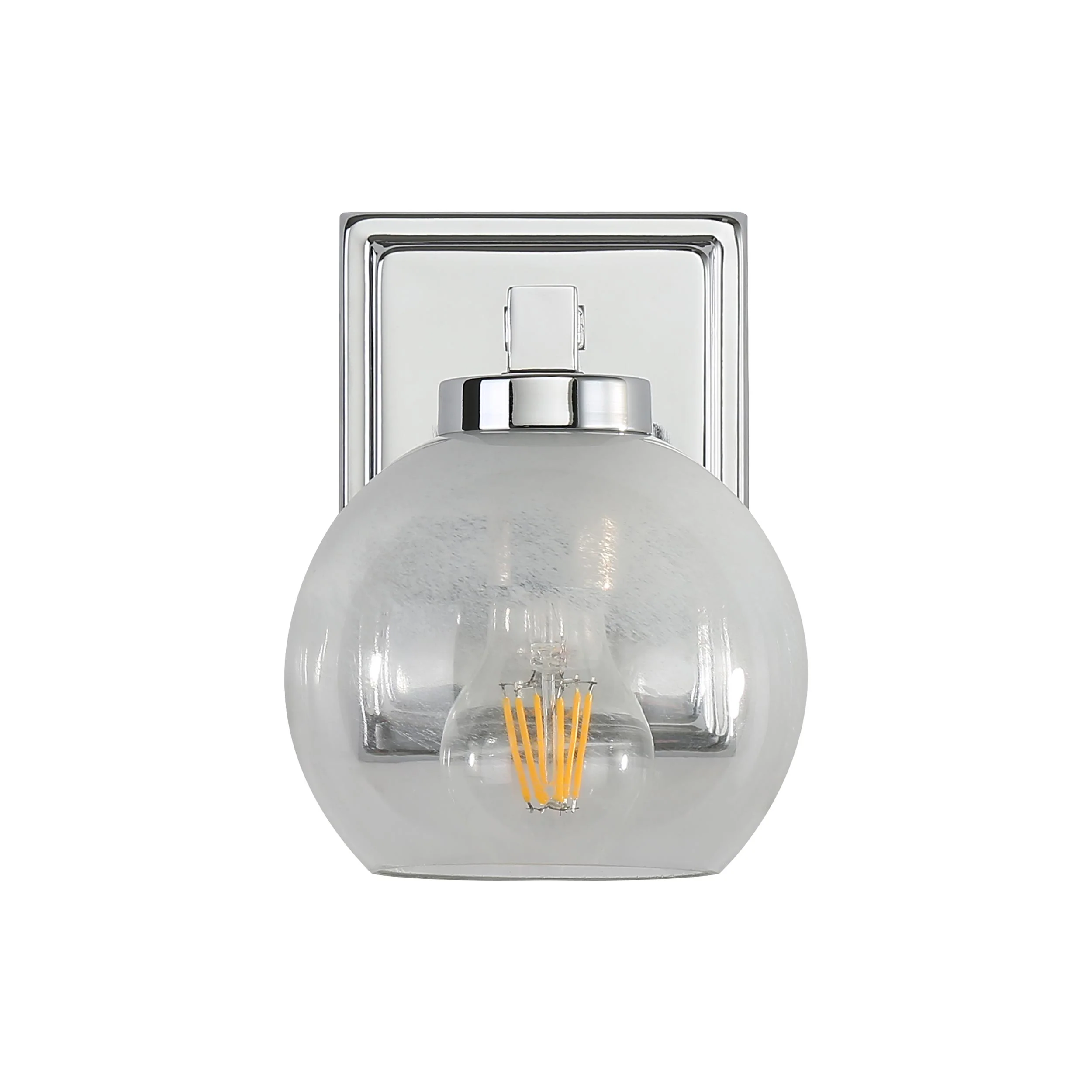 Elliott 1-light Vanity in Chrome and Clear Alabaster Glass - Image 4
