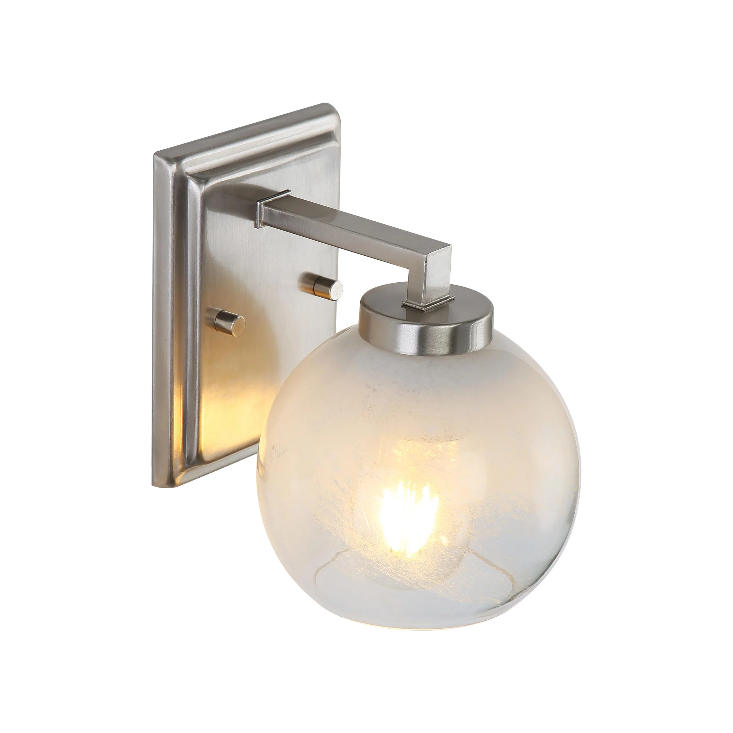 Elliott 1-light Vanity in Pewter and Clear Alabaster Glass - Image 5