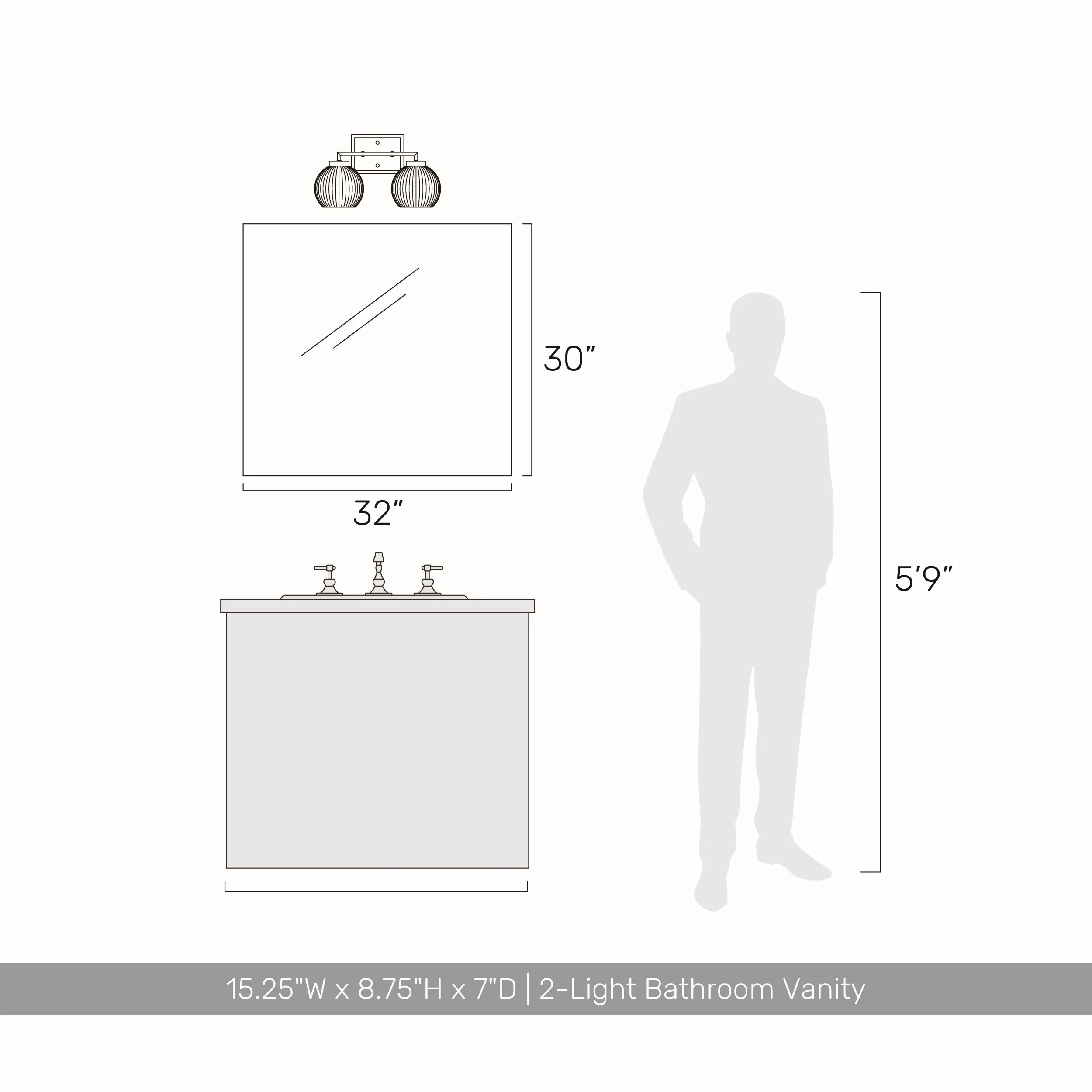 Elliott 2-light Vanity in Brushed Champagne Brass and Clear Alabaster Glass - Image 7