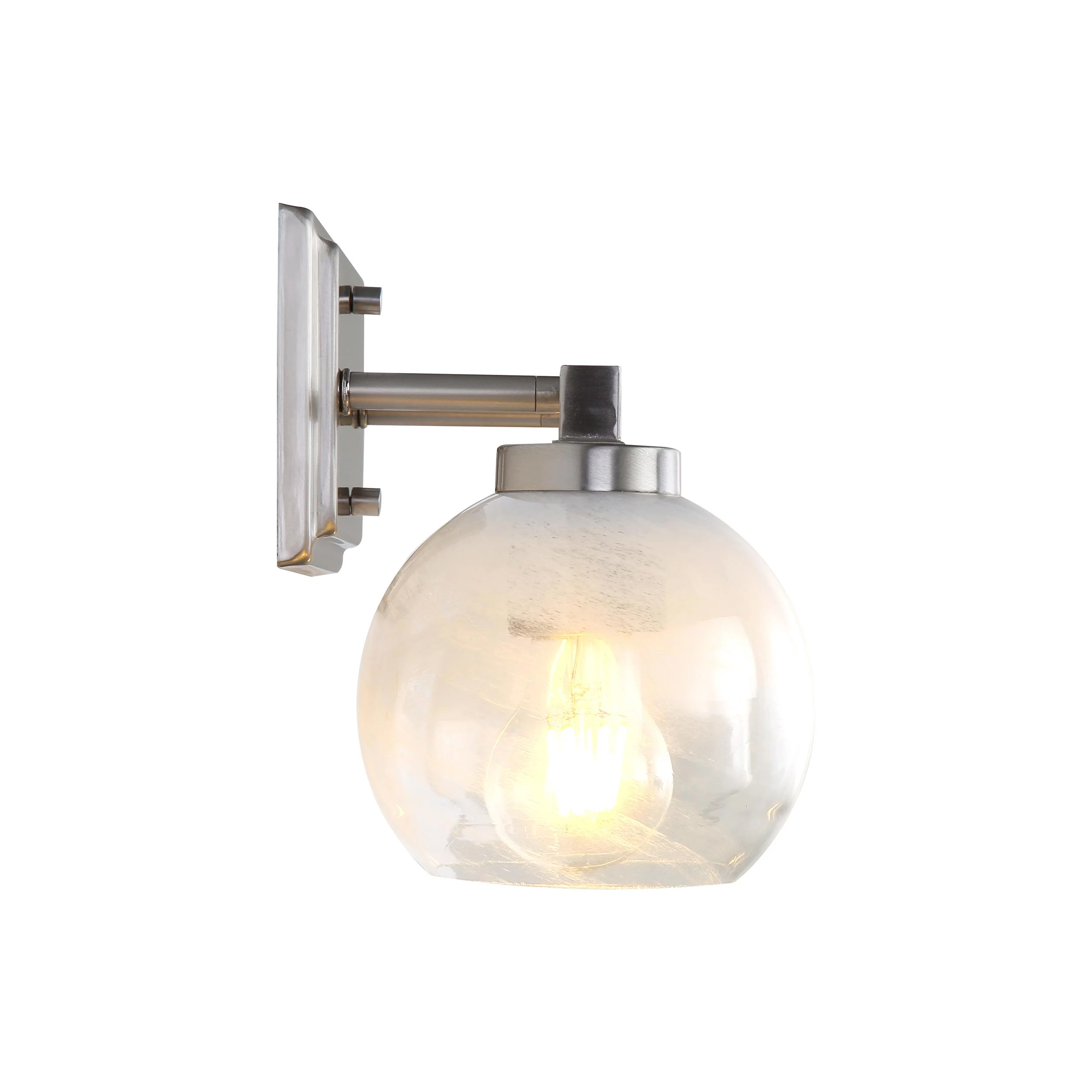 Elliott 2-light Vanity in Pewter and Clear Alabaster Glass - Image 4