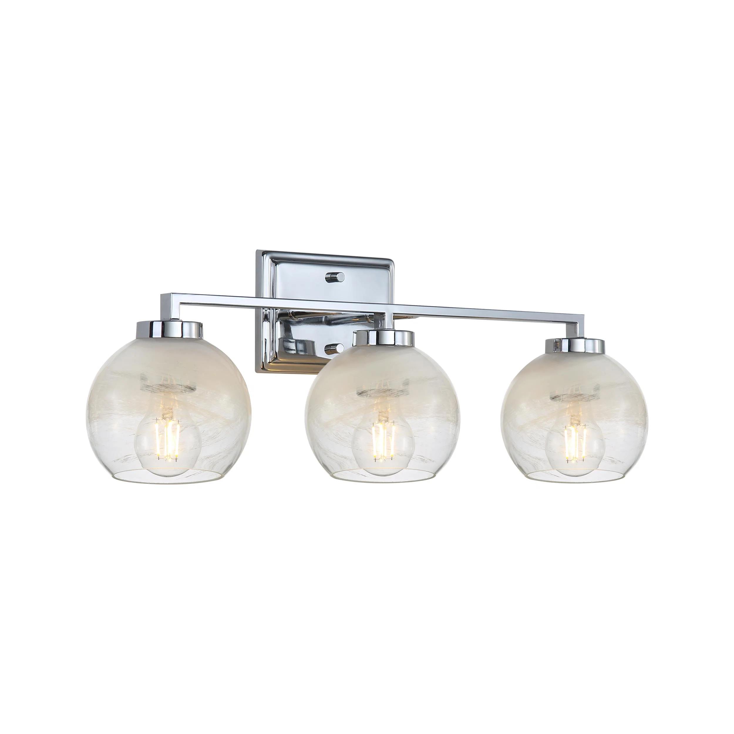 Elliott 3-light Vanity in Chrome and Clear Alabaster Glass