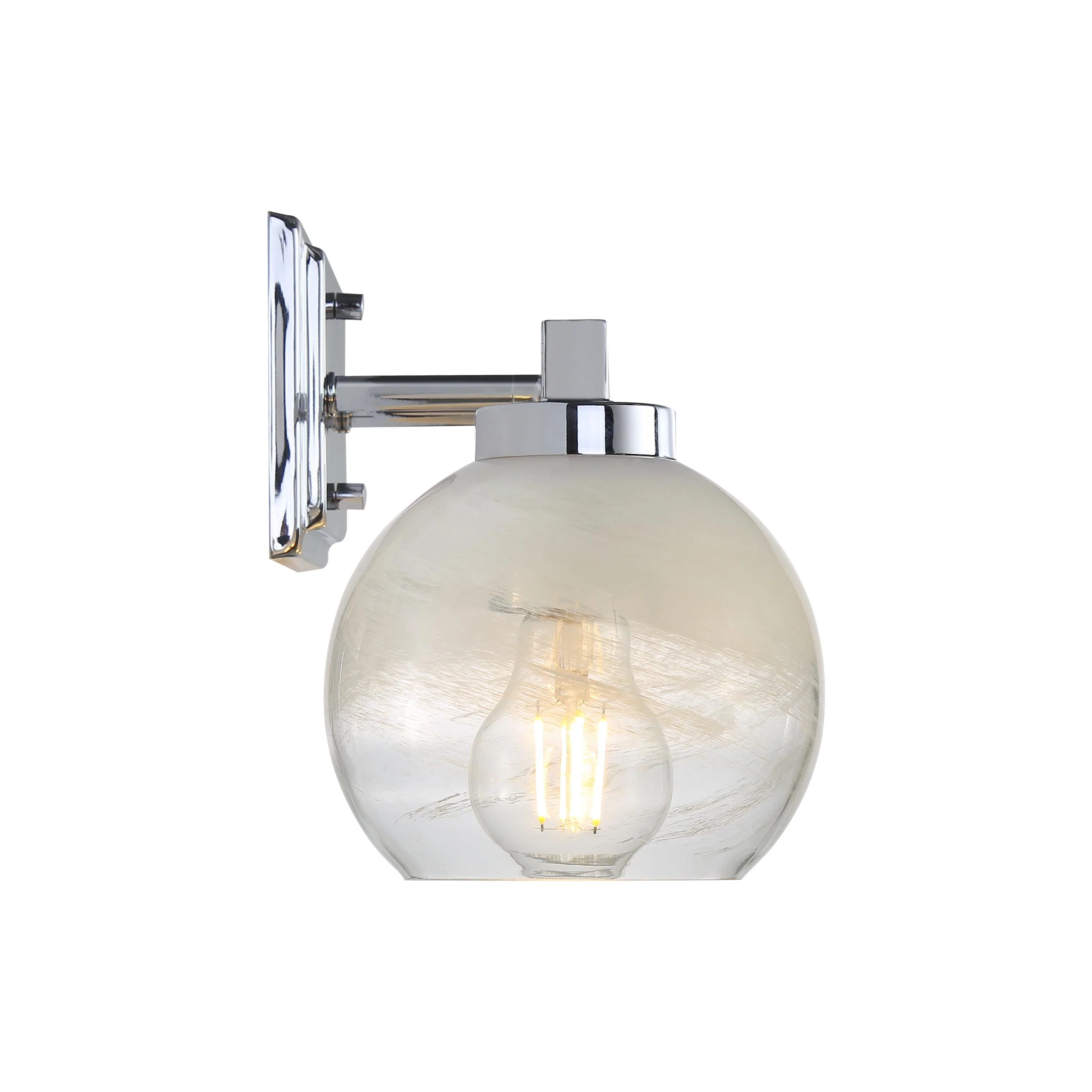 Elliott 3-light Vanity in Chrome and Clear Alabaster Glass - Image 4