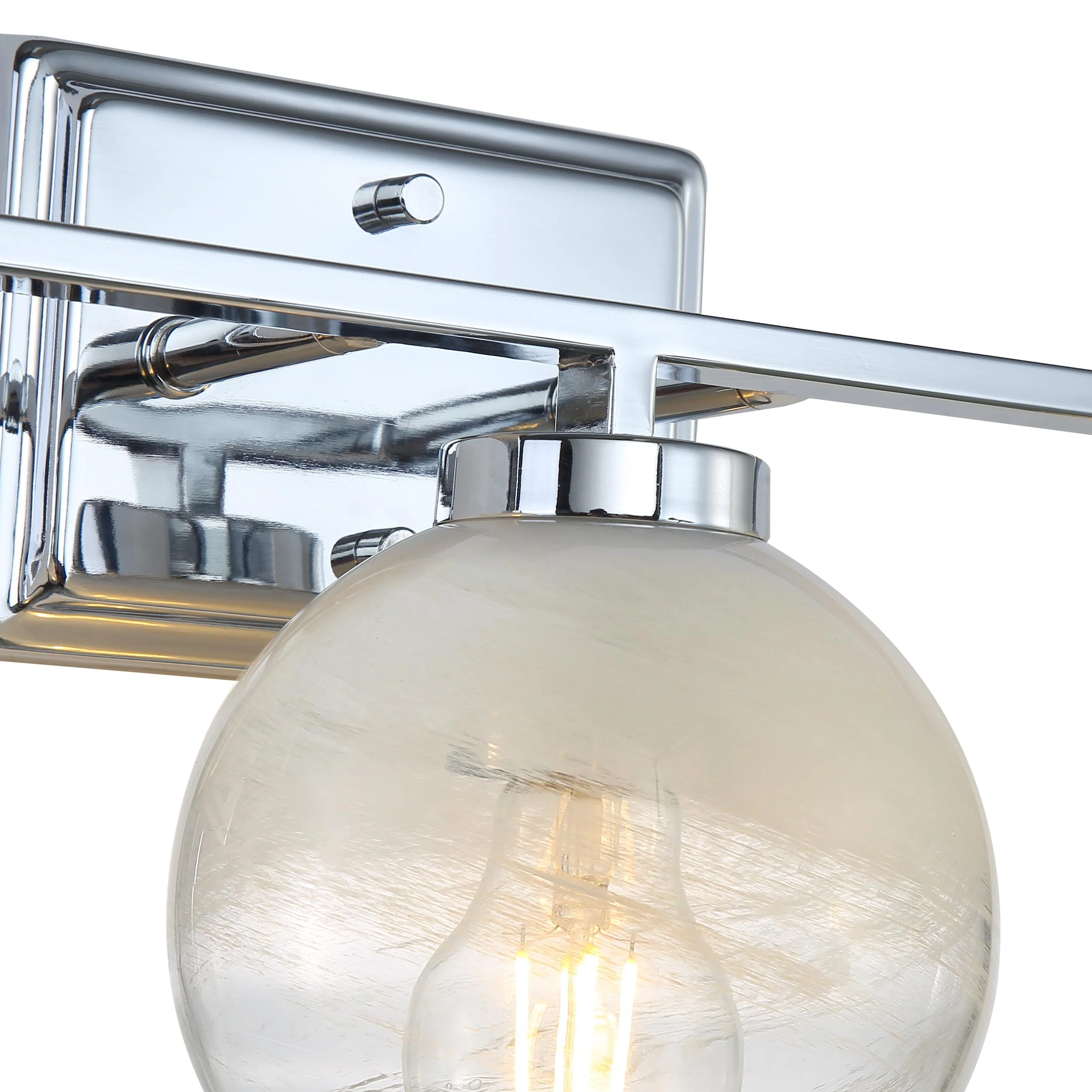 Elliott 3-light Vanity in Chrome and Clear Alabaster Glass - Image 5