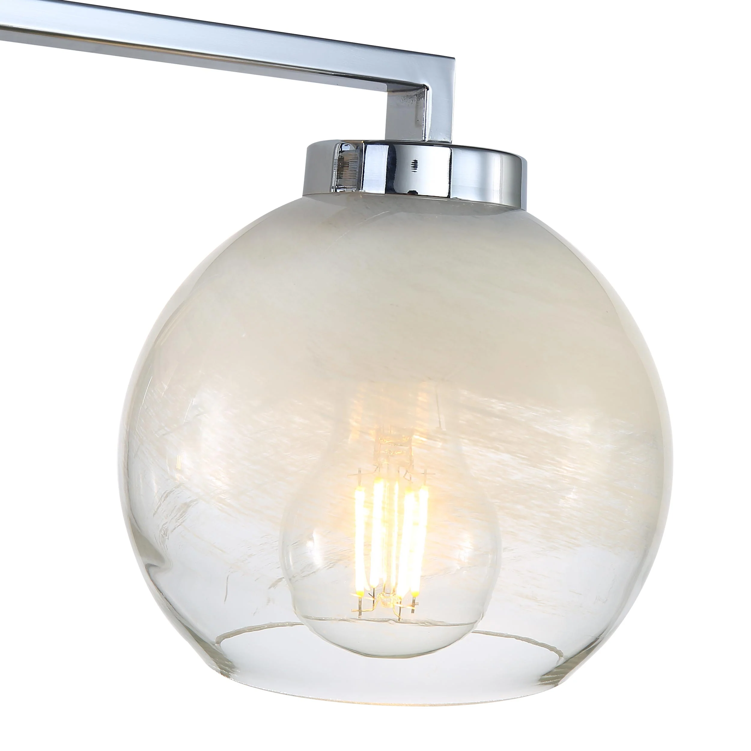 Elliott 3-light Vanity in Chrome and Clear Alabaster Glass - Image 6