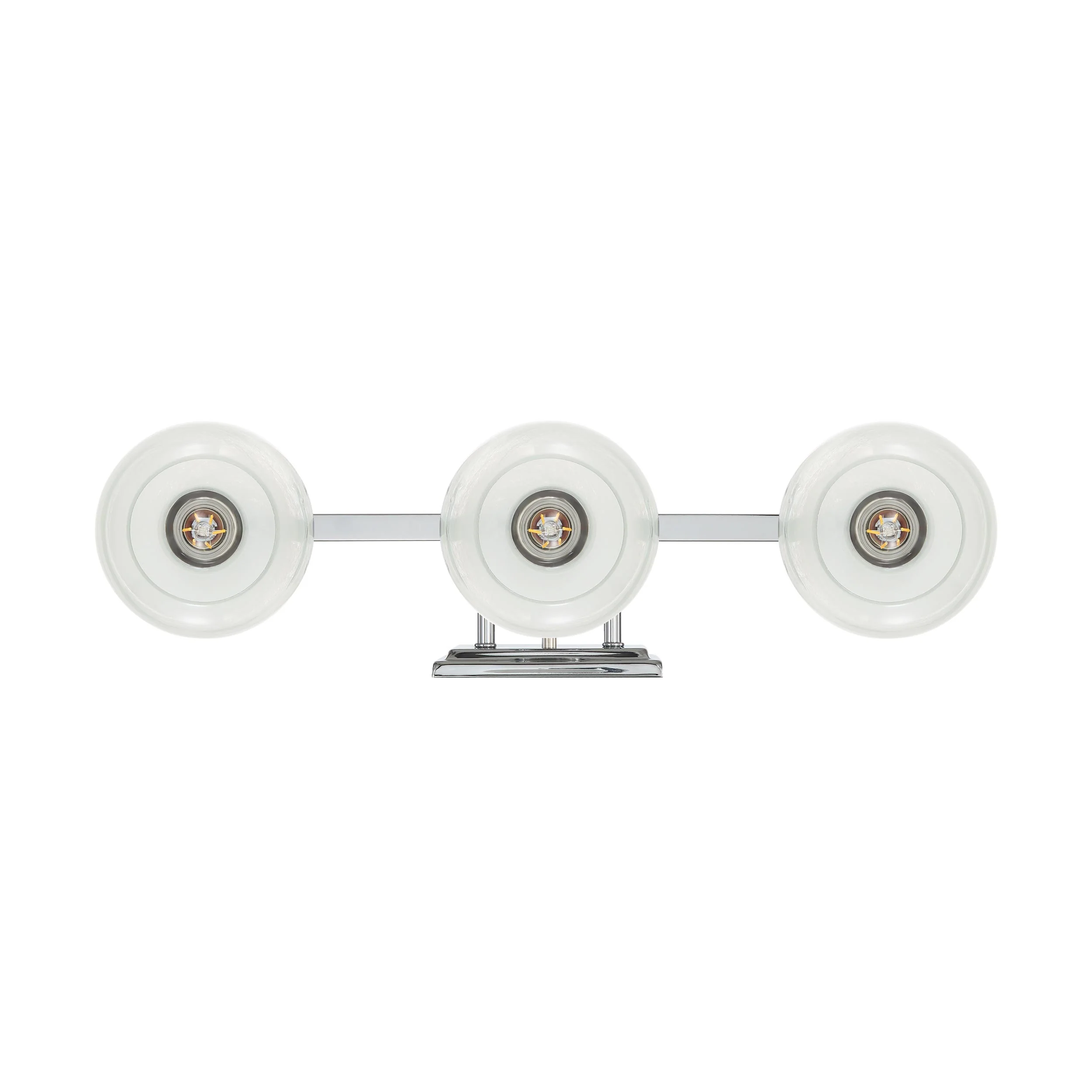 Elliott 3-light Vanity in Chrome and Clear Alabaster Glass - Image 7