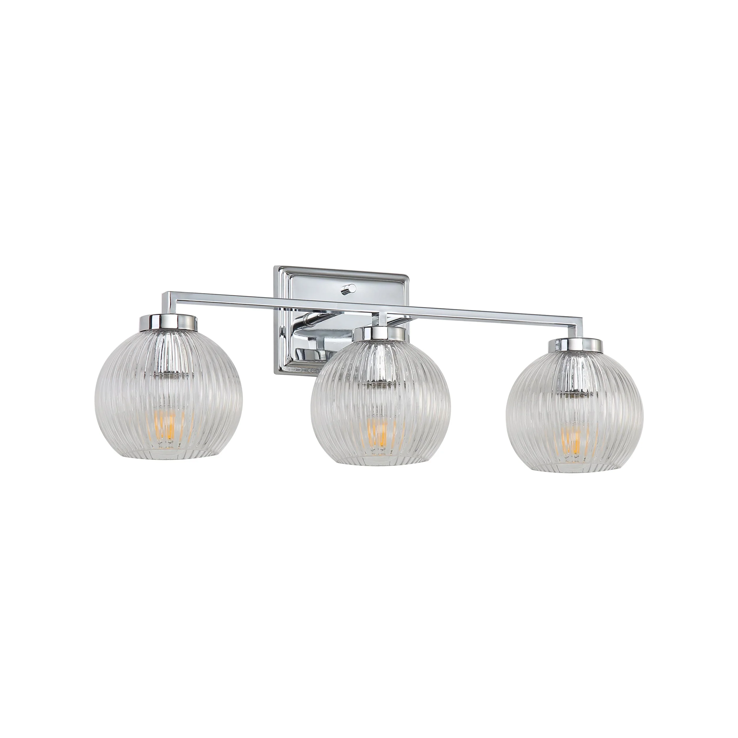 Elliott 3-light Vanity in Chrome and Clear Ribbed Glass - Image 2